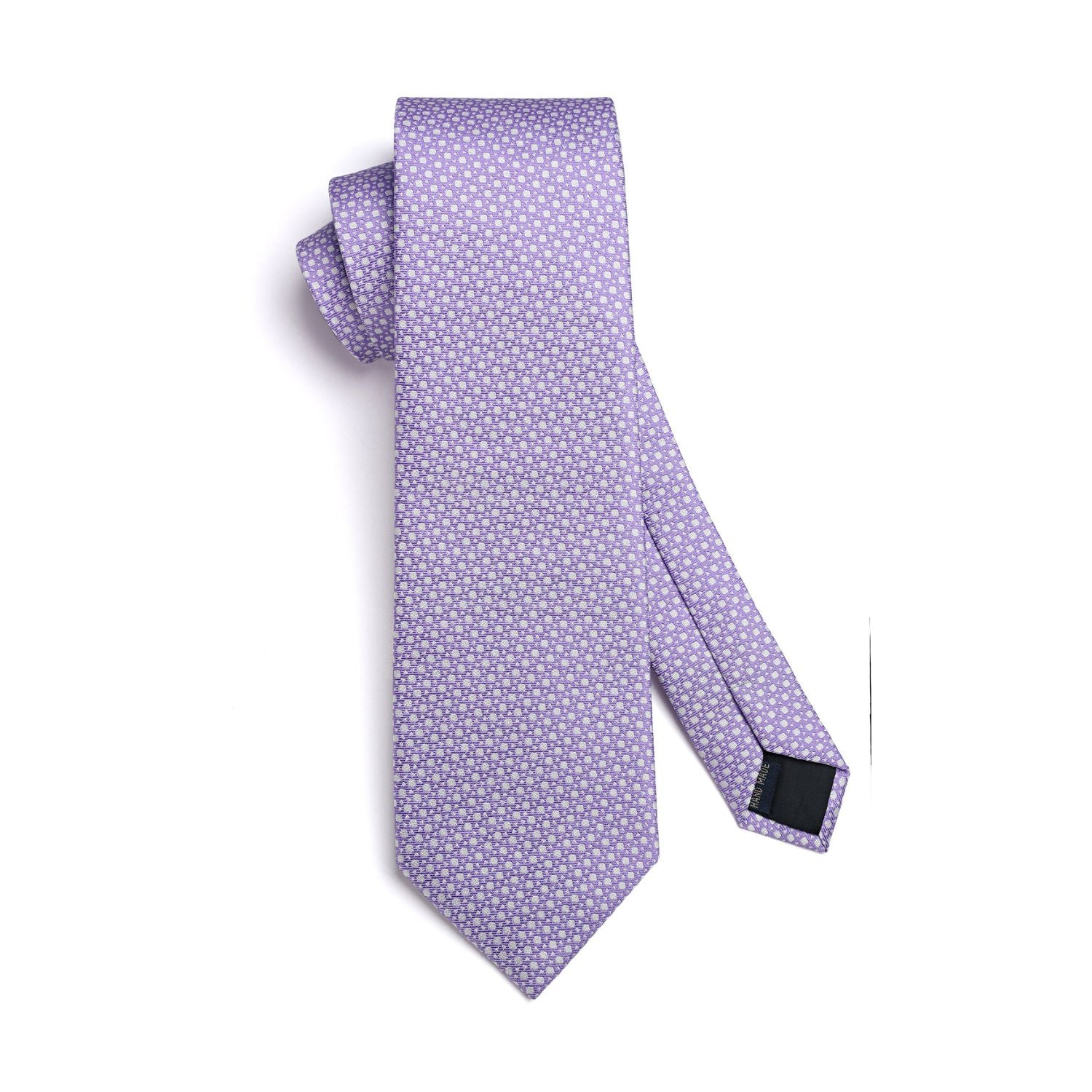 Houndstooth Tie Handkerchief Set - F-LAVENDER