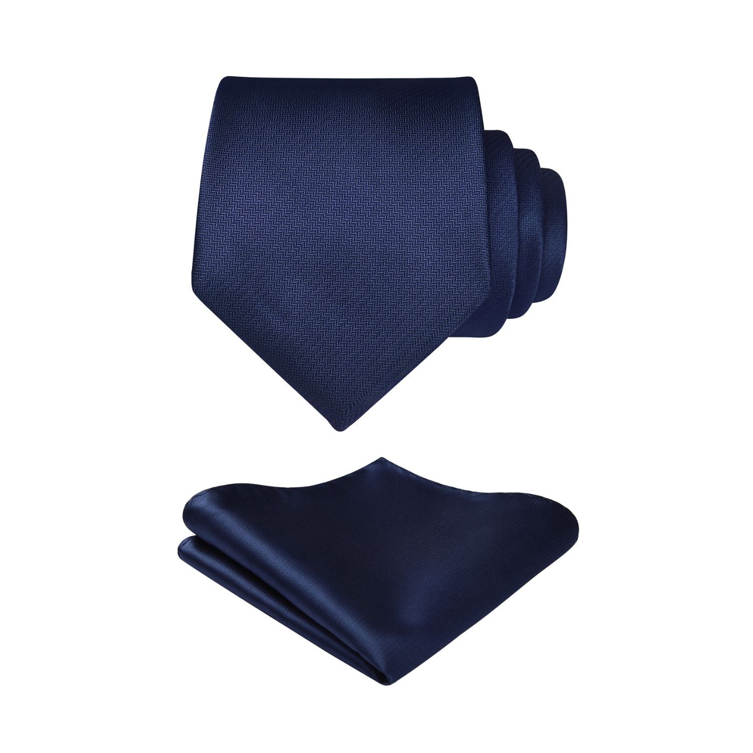 Stripe Tie Handkerchief Set - 02 NAVY BLUE