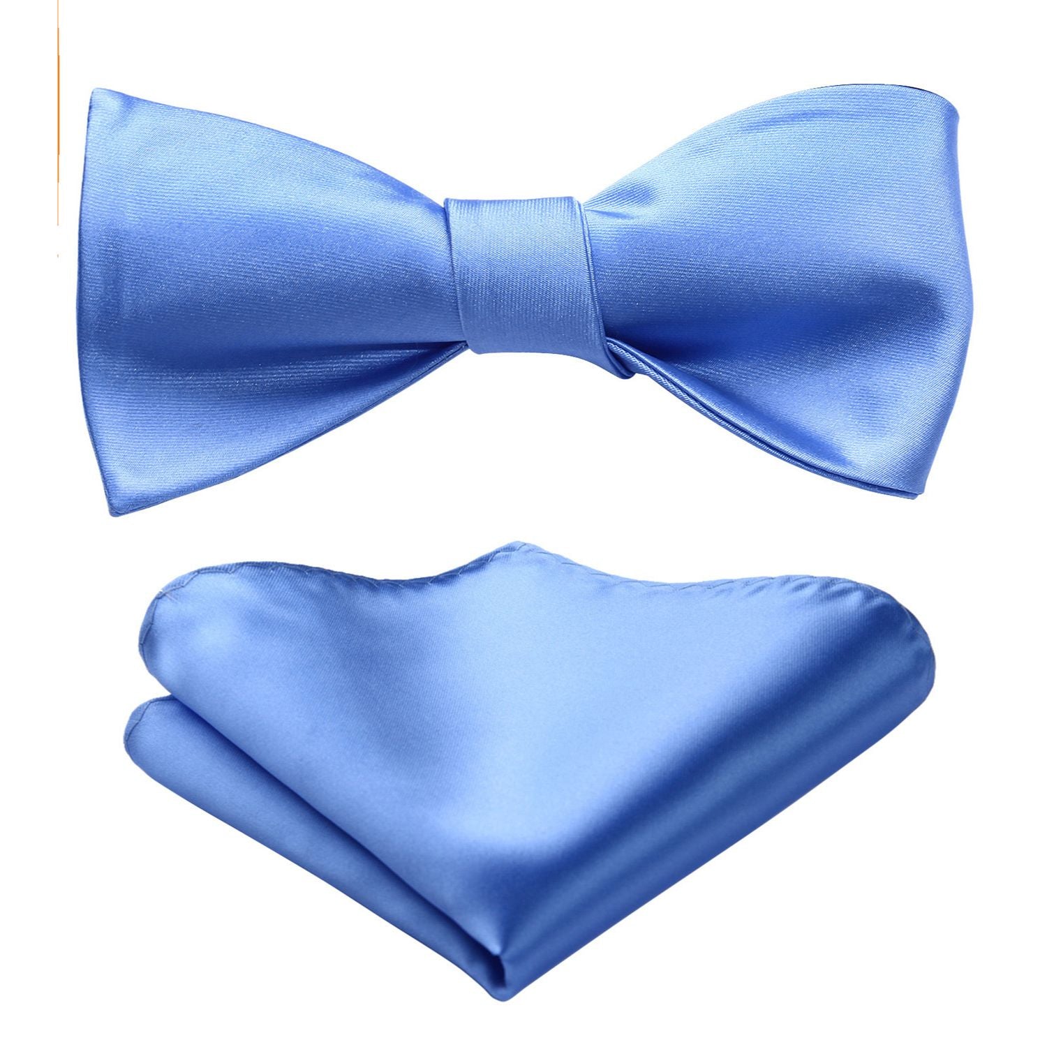 Solid Bow Tie & Pocket Square - F1-BLUE