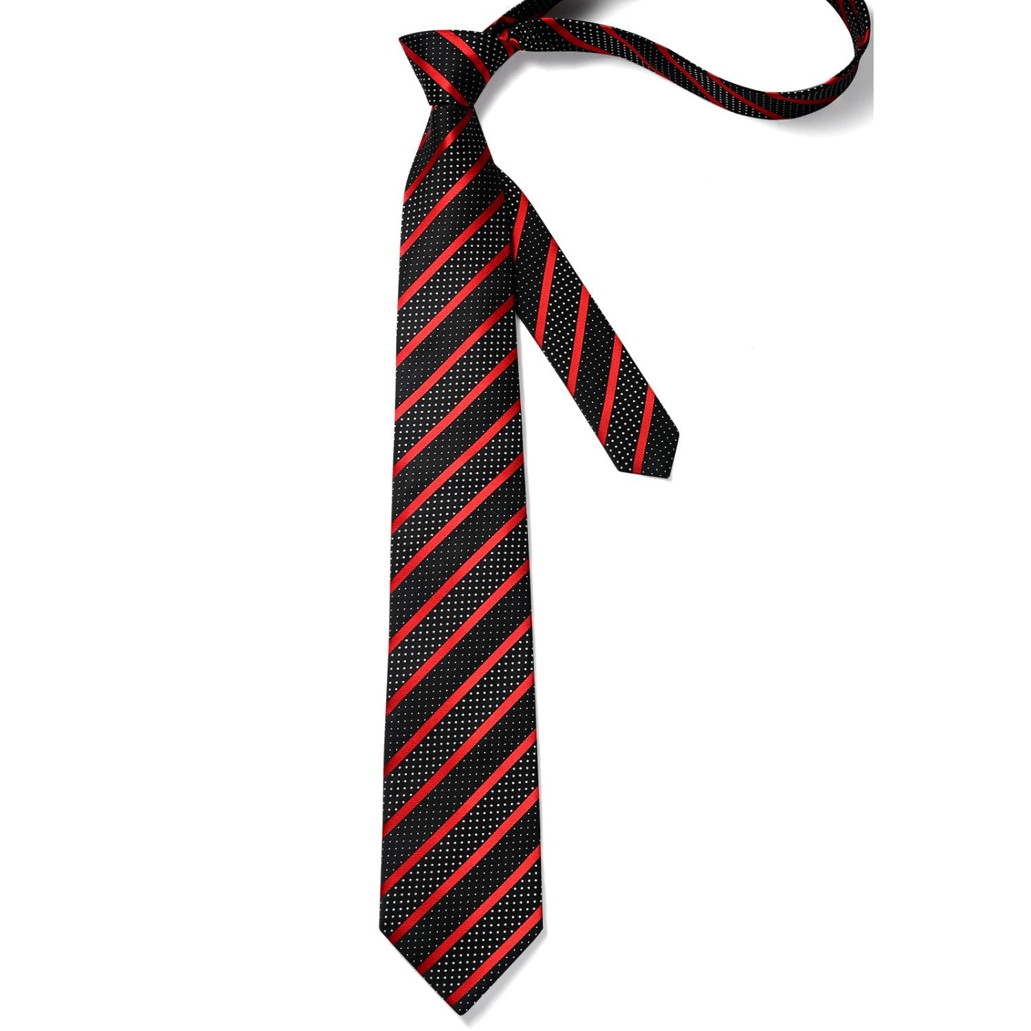 Stripe Tie Handkerchief Set - C-RED 1