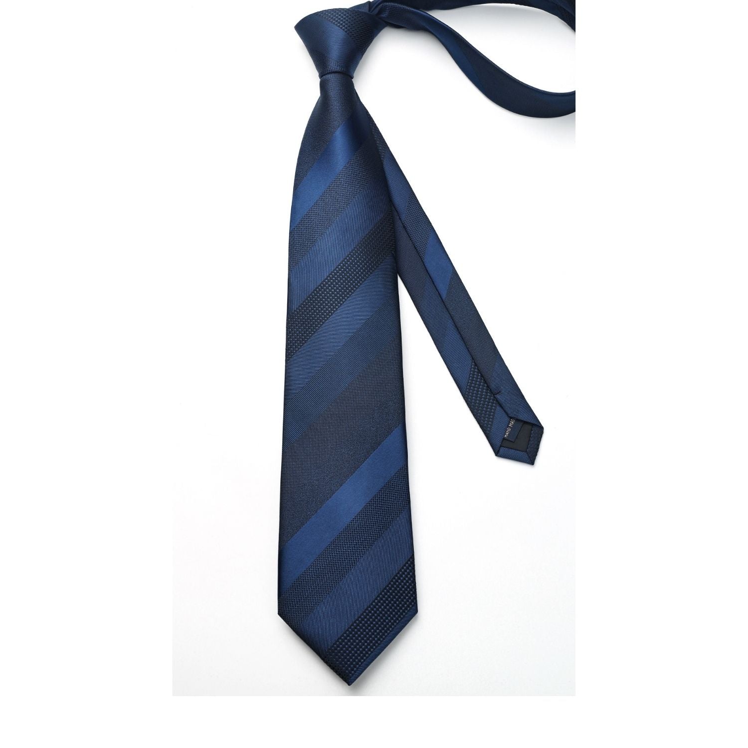 Stripe Tie Handkerchief Set - BLUE