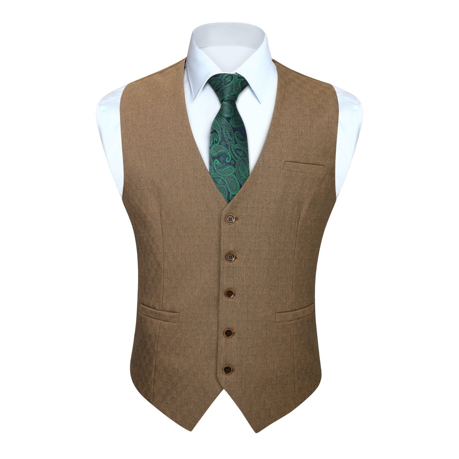 Solid Slim Vest - F-KHAKI