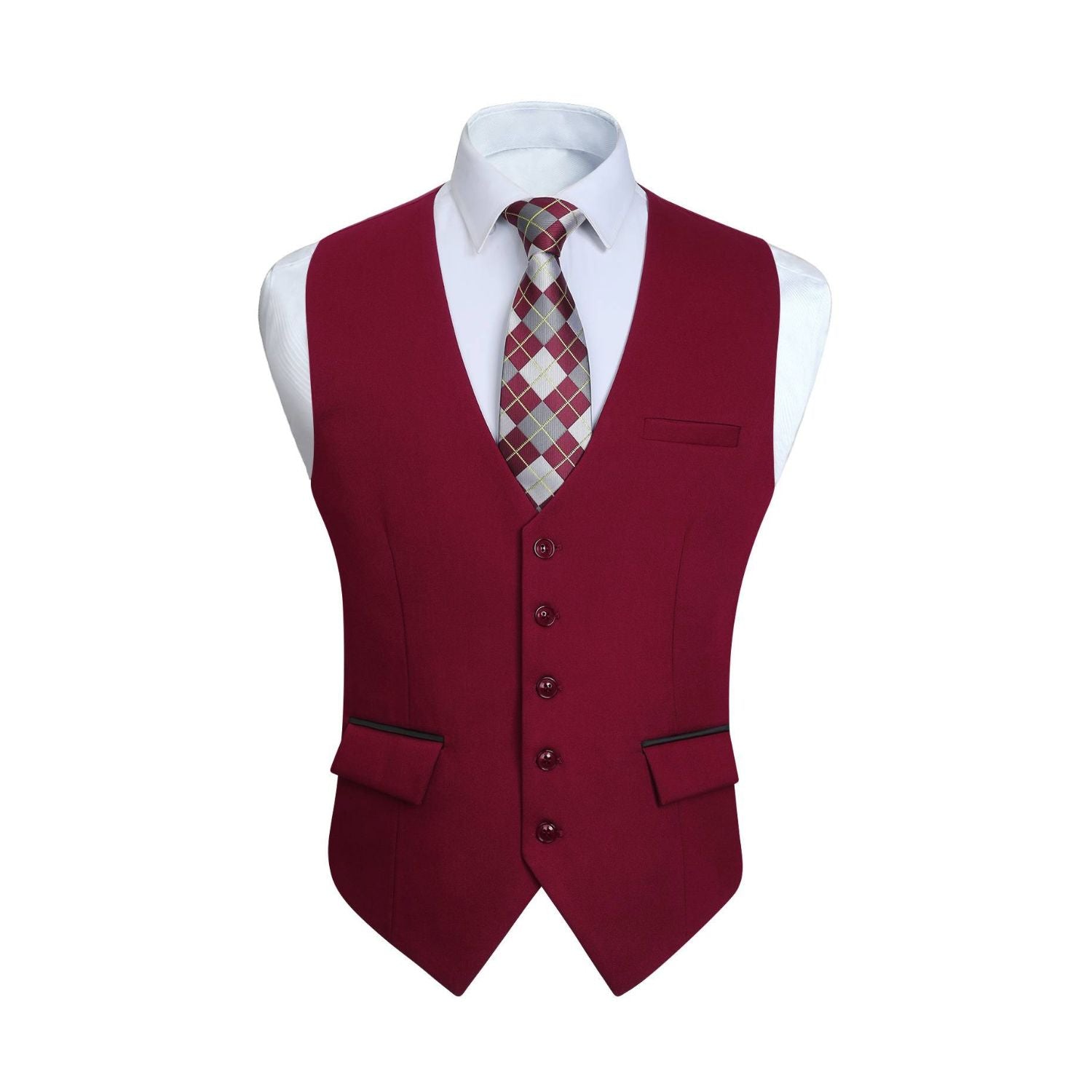 Solid Slim Vest - H-RED