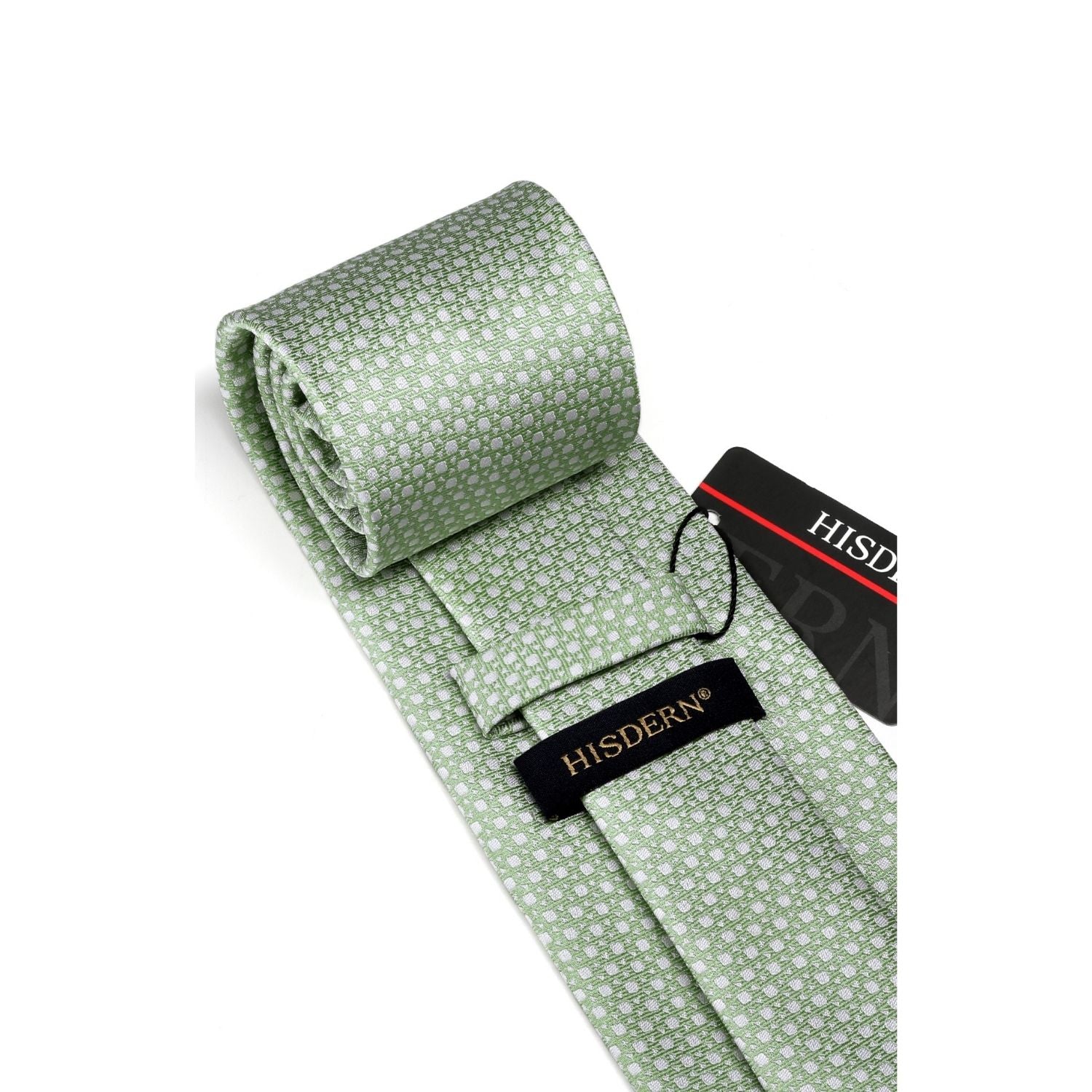 Houndstooth Tie Handkerchief Cufflinks - SAGE GREEN