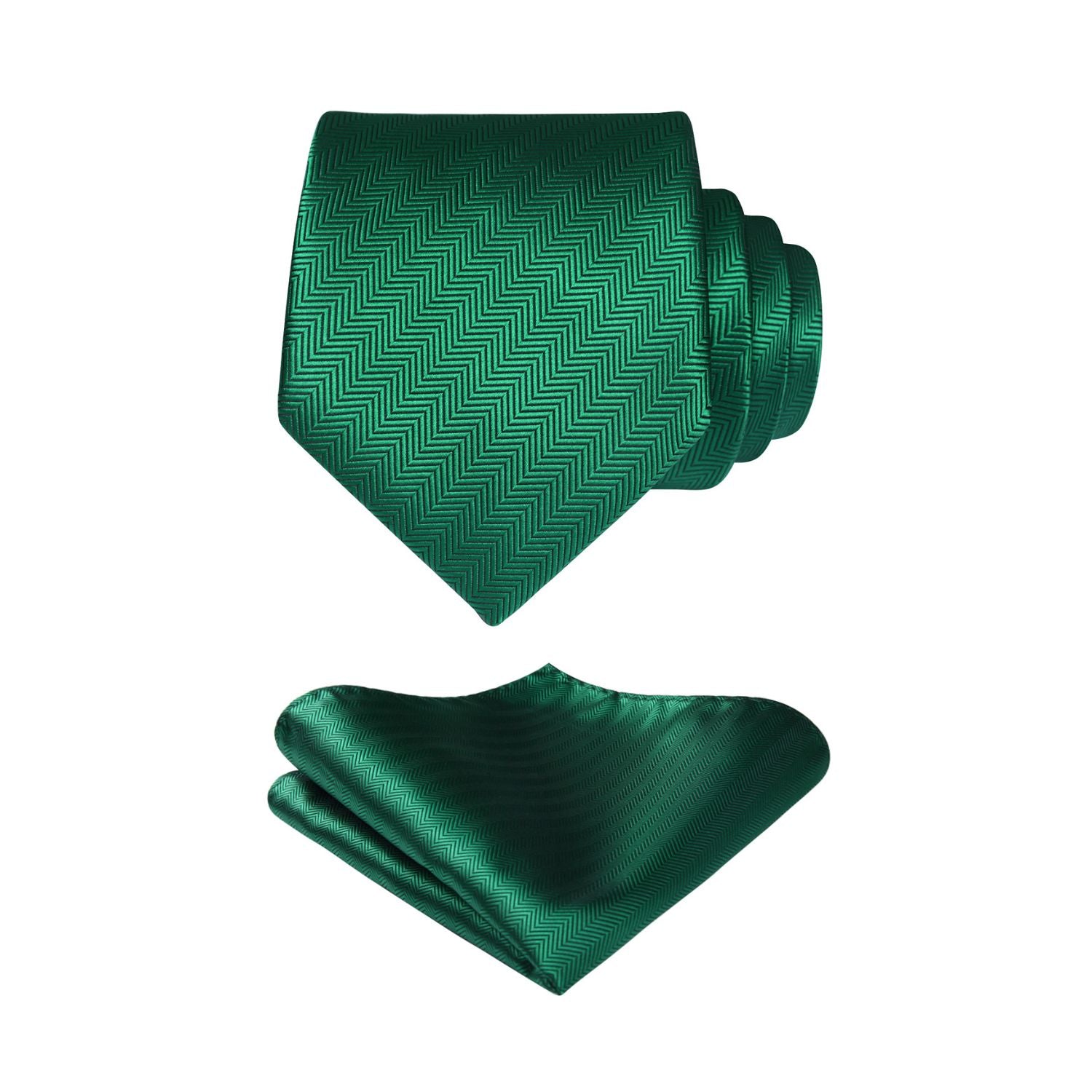 Stripe Tie Handkerchief Set - 12-GREEN