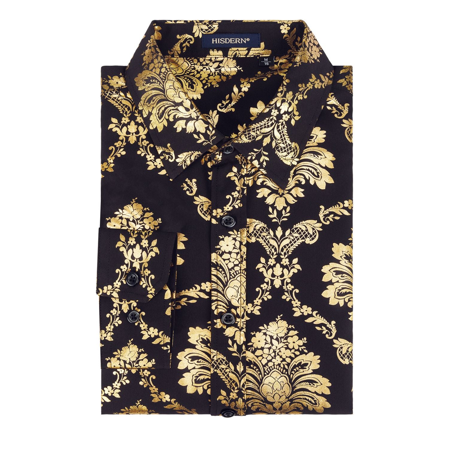 Shiny Nightclub Dress Shirt - BLACK-1