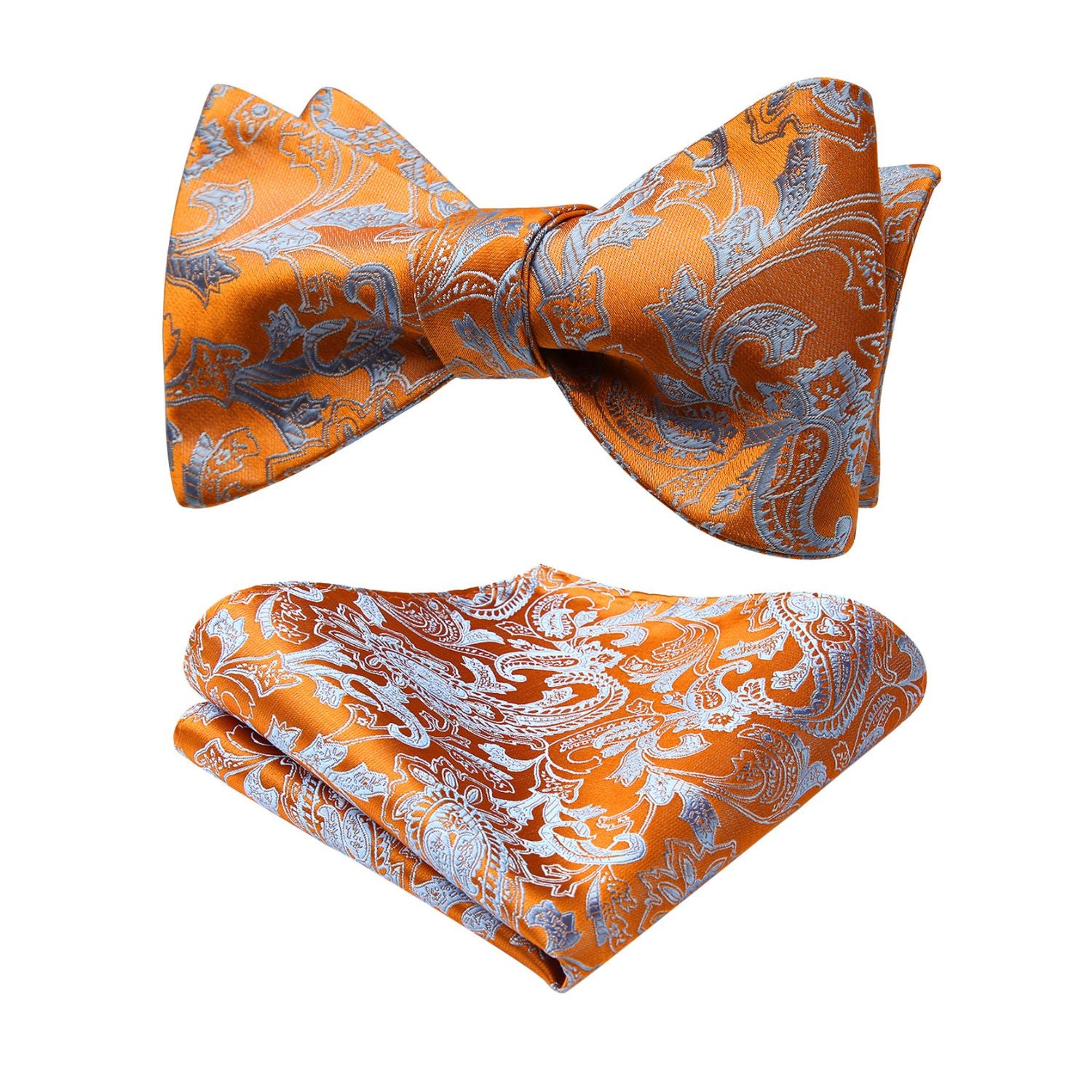 Paisley Bow Tie & Pocket Square - ORANGE-1