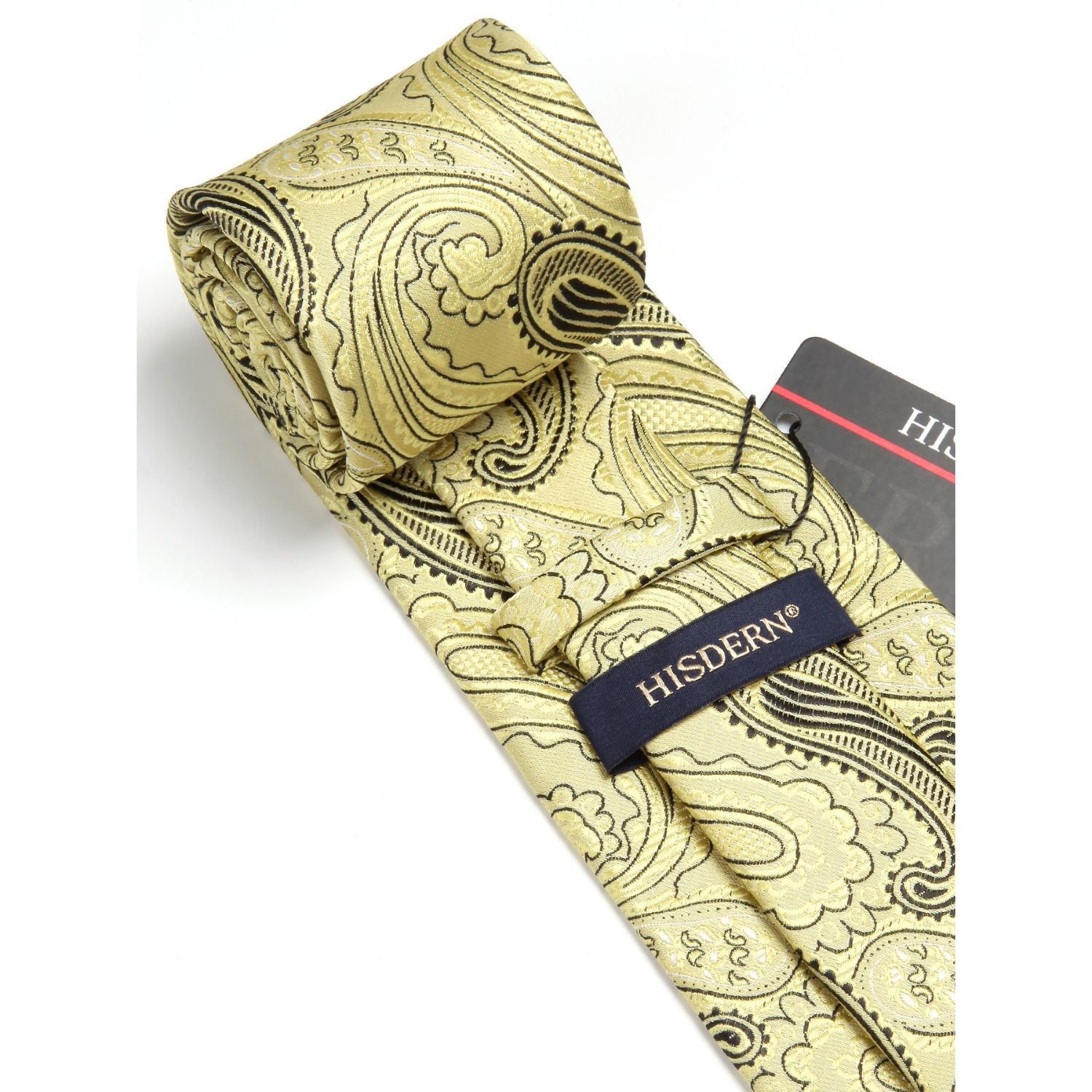 Paisley Tie Handkerchief Set - YELLOW/BLACK