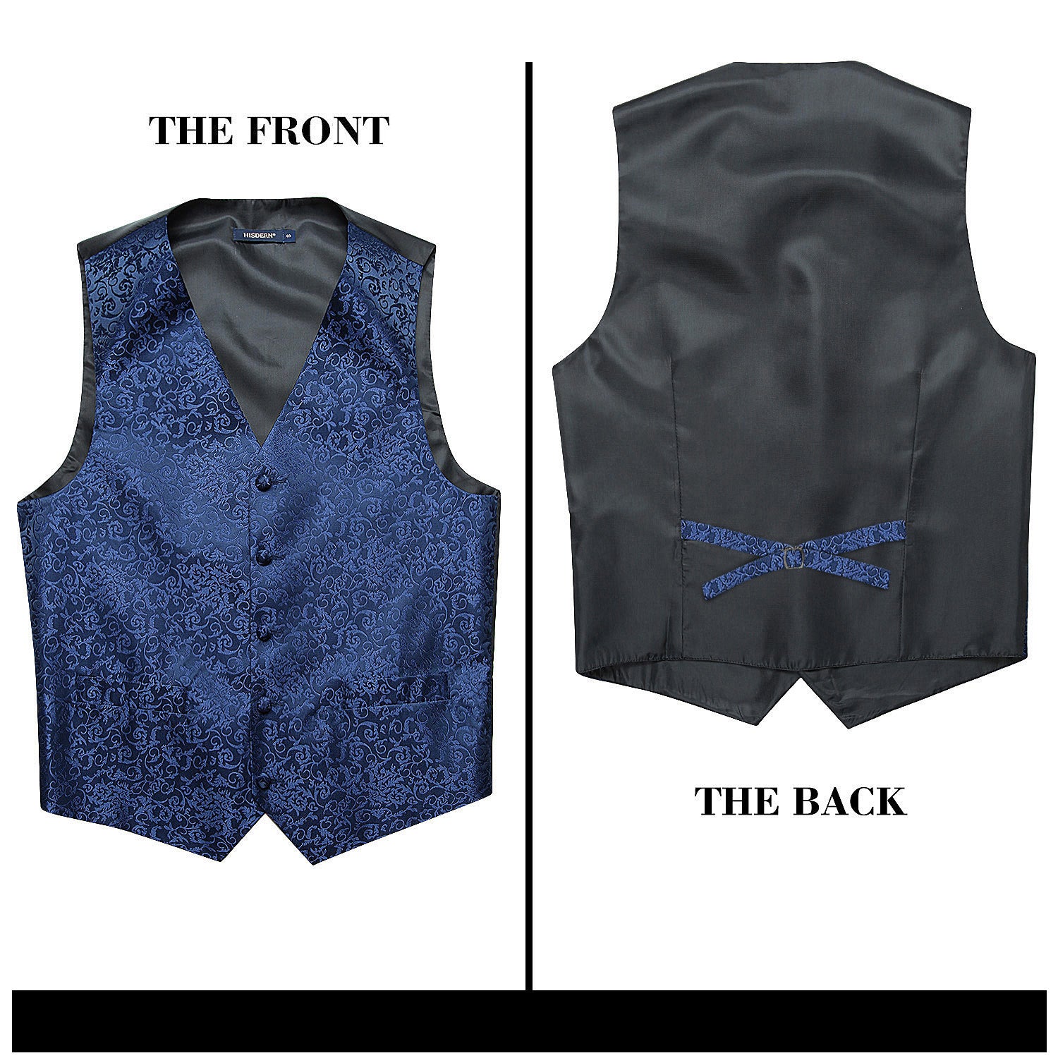 Paisley Vest Tie Handkerchief Set - NAVY BLUE