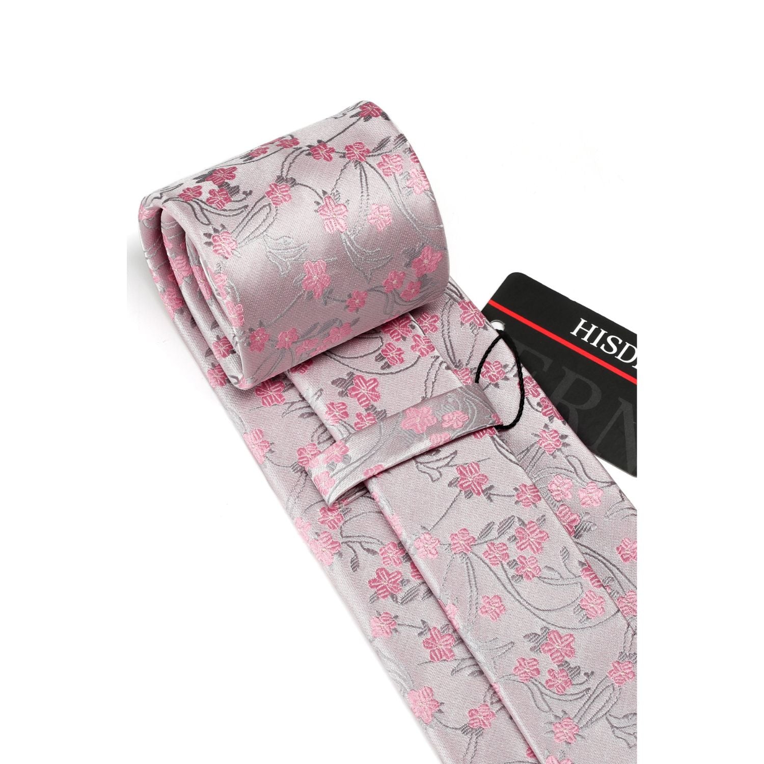 Floral Tie Handkerchief Set - PINK
