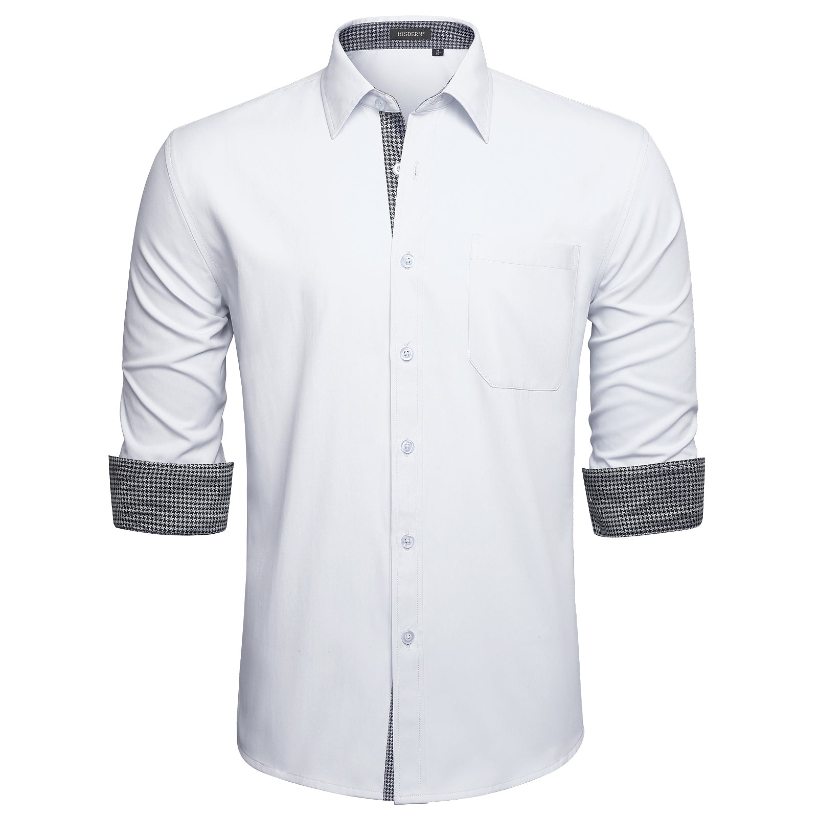 Casual Formal Shirt with Pocket - G-WHITE 2