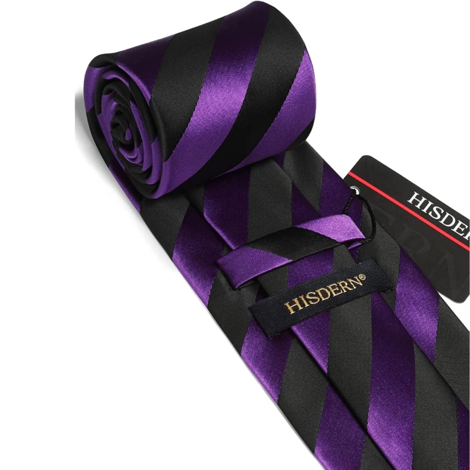 Hisdern Purple Striped Wedding Accessories Set