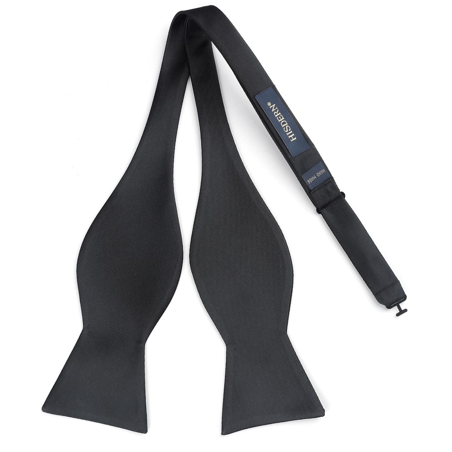 Solid Bow Tie & Pocket Square - C3-BLACK