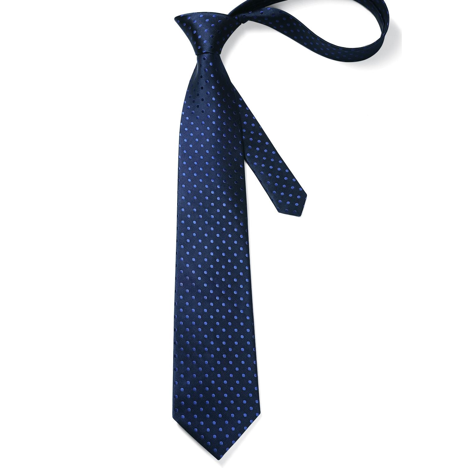 Polka Dot Tie Handkerchief Set - B3-BLUE POLKA DOT