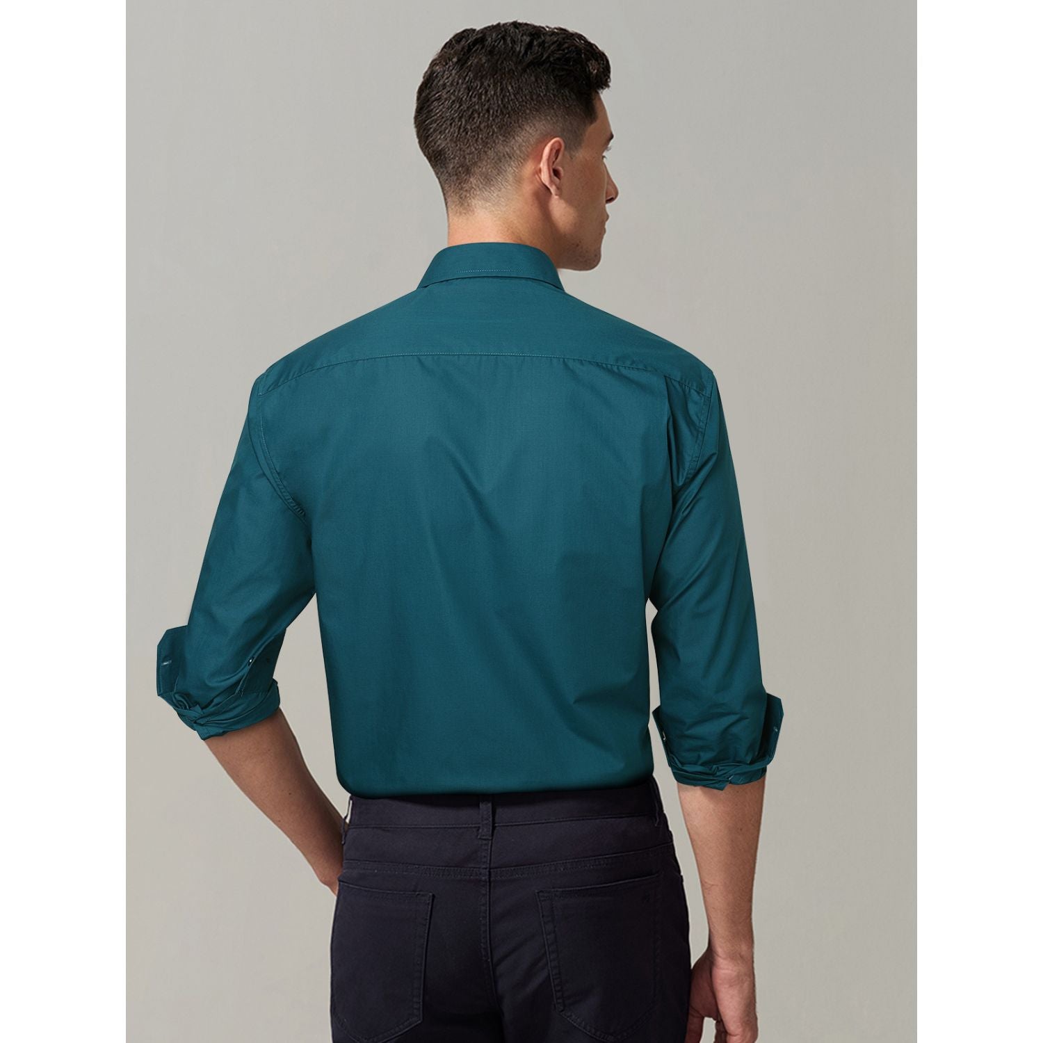 Casual Formal Shirt with Pocket - TEAL