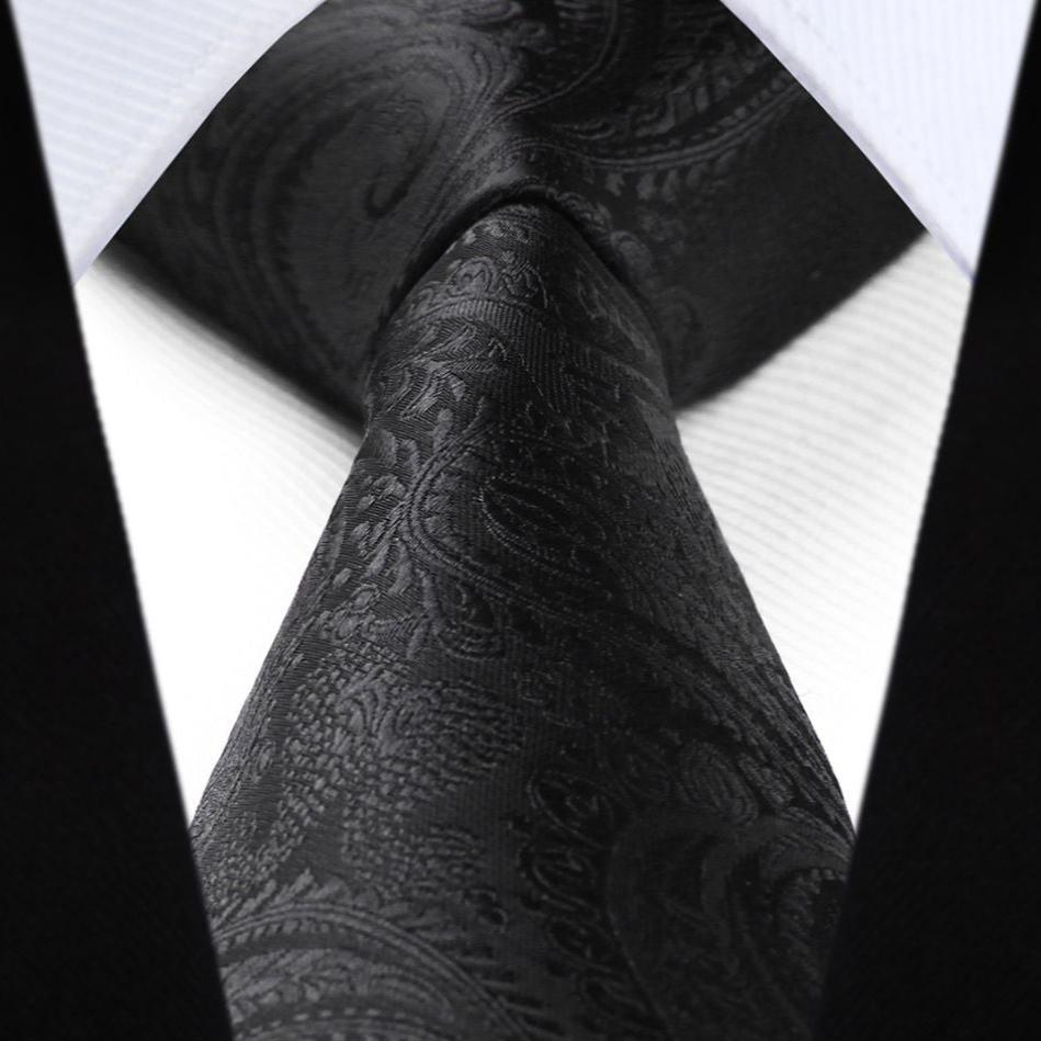 Paisley Tie Handkerchief Set - 4-BLACK