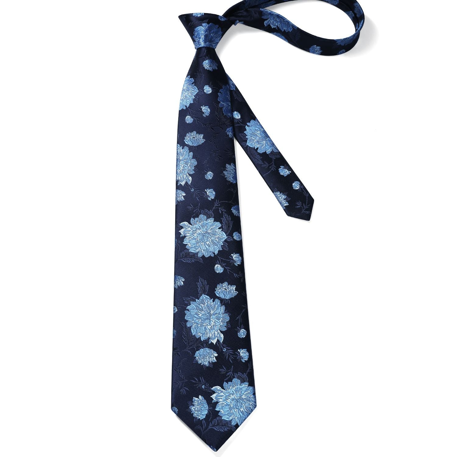Floral 3.4 inch Tie Handkerchief Set - 10-BLUE