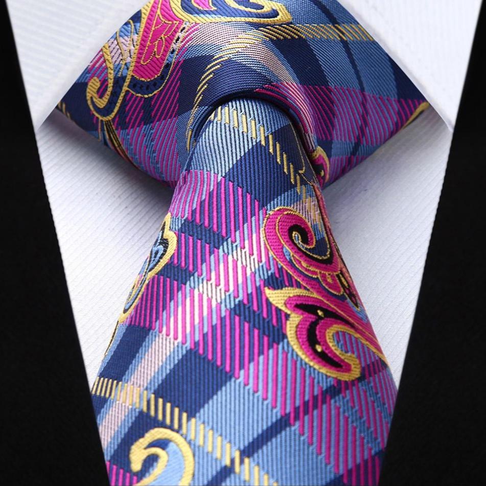 Paisley Tie Handkerchief Set - C1-LIGHT PURPLE