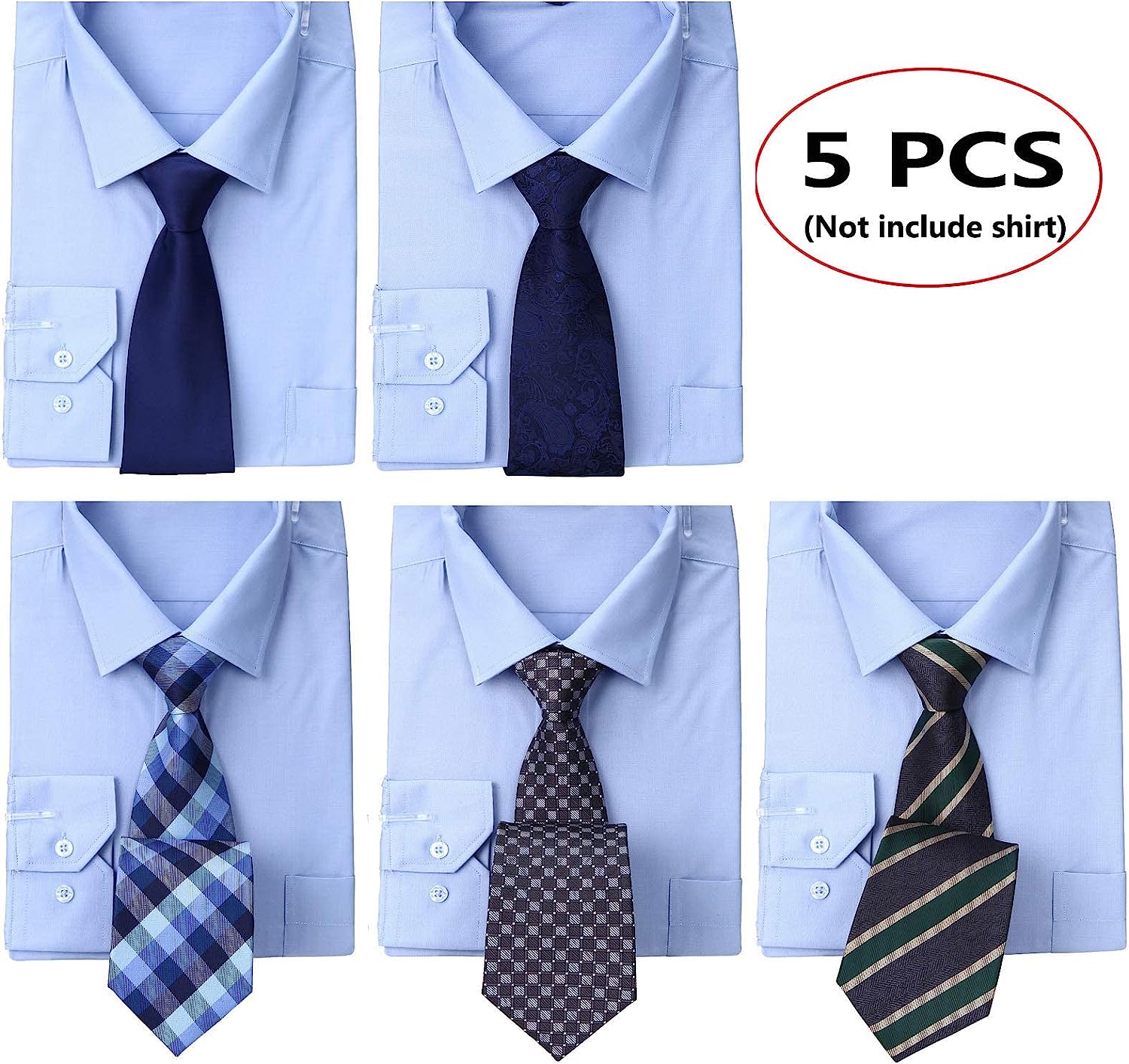5PCS Tie & Pocket Square Set - 16