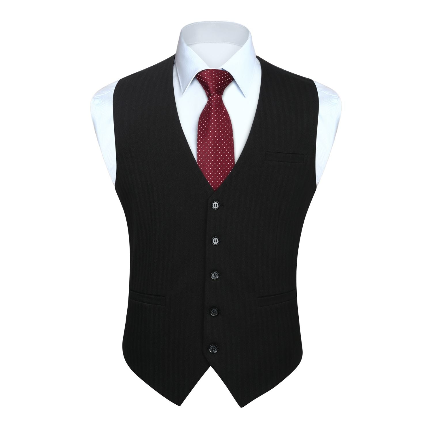 Solid Slim Vest - A1-BLACK