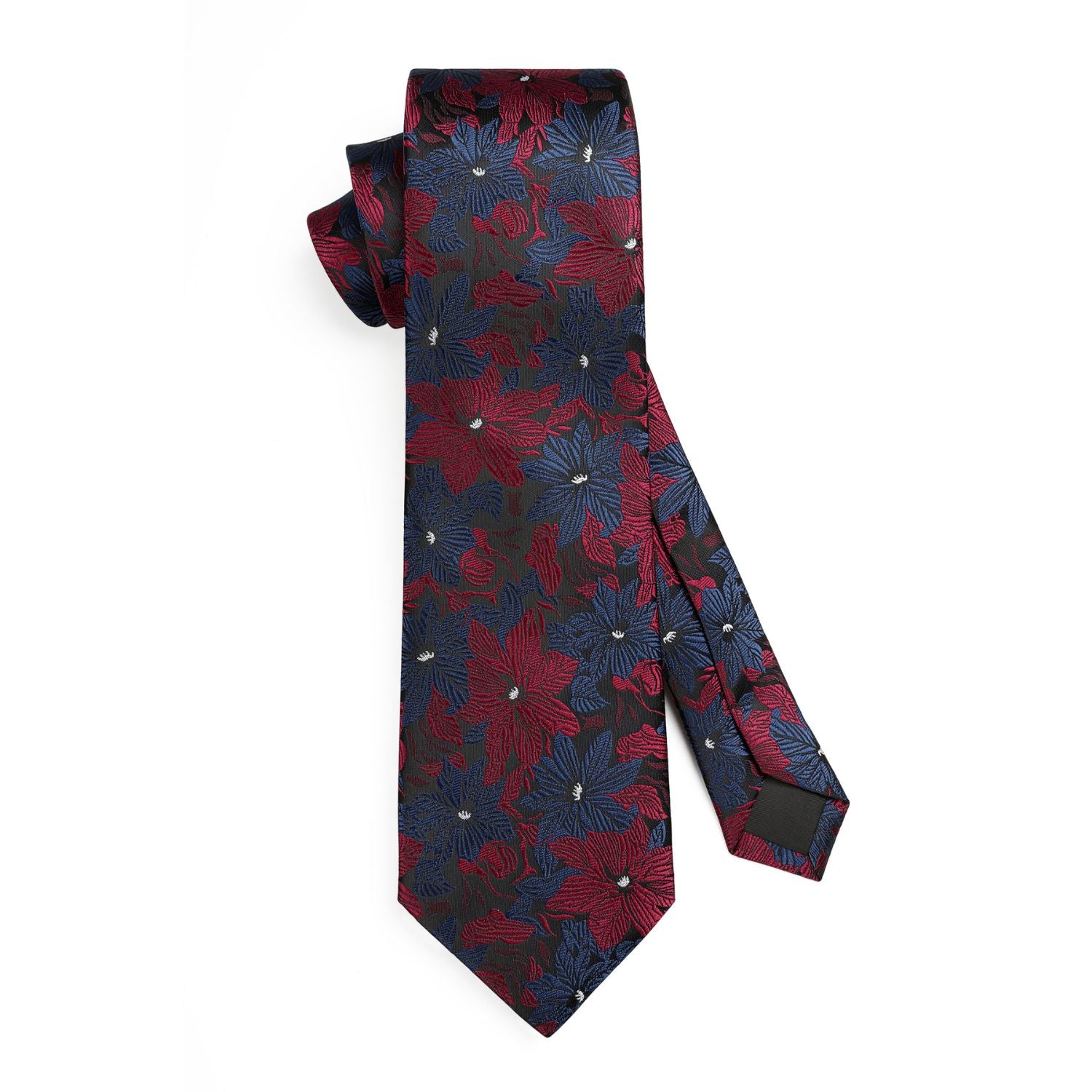 Paisley Tie Handkerchief Set - B5-RED/NAVY