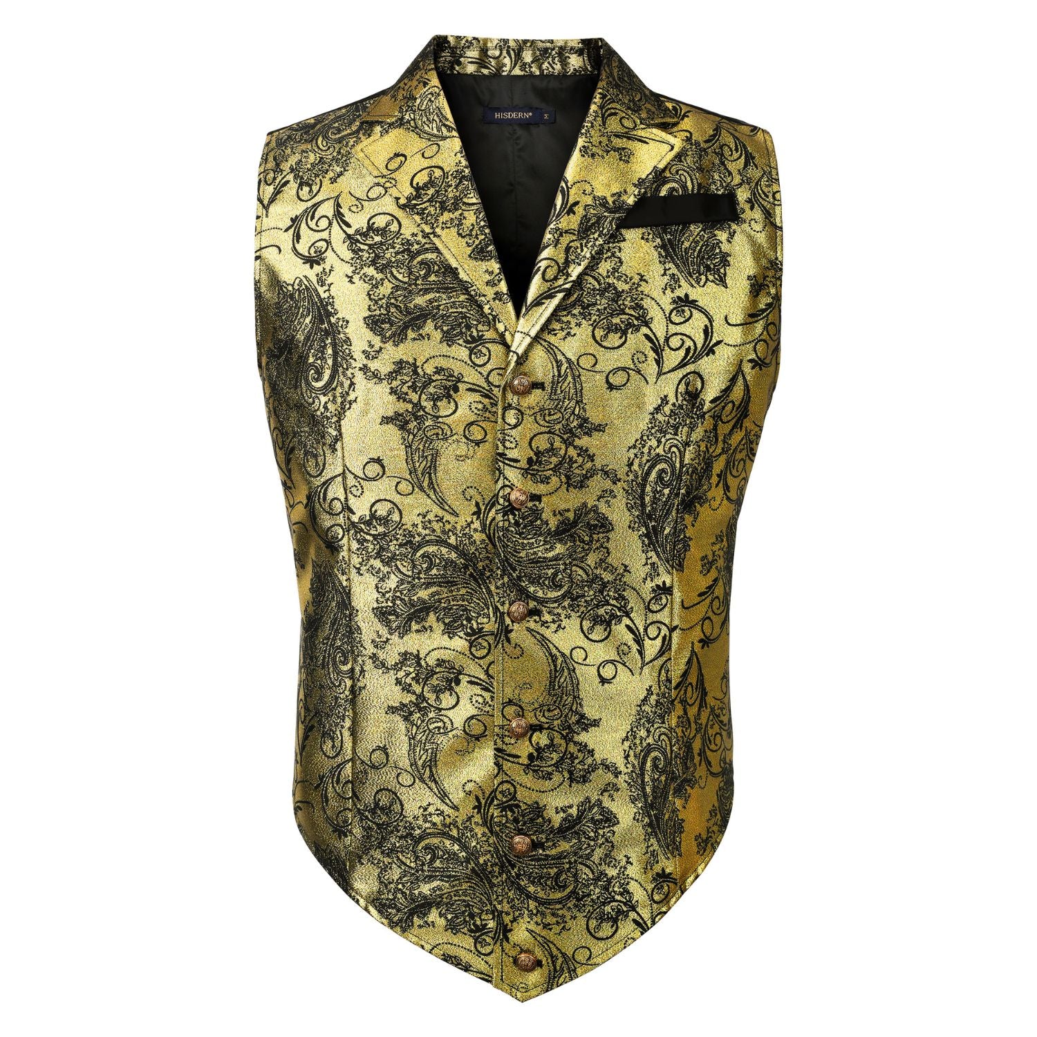 Gothic Lapel Vest for Men - GOLD 2/BLACK