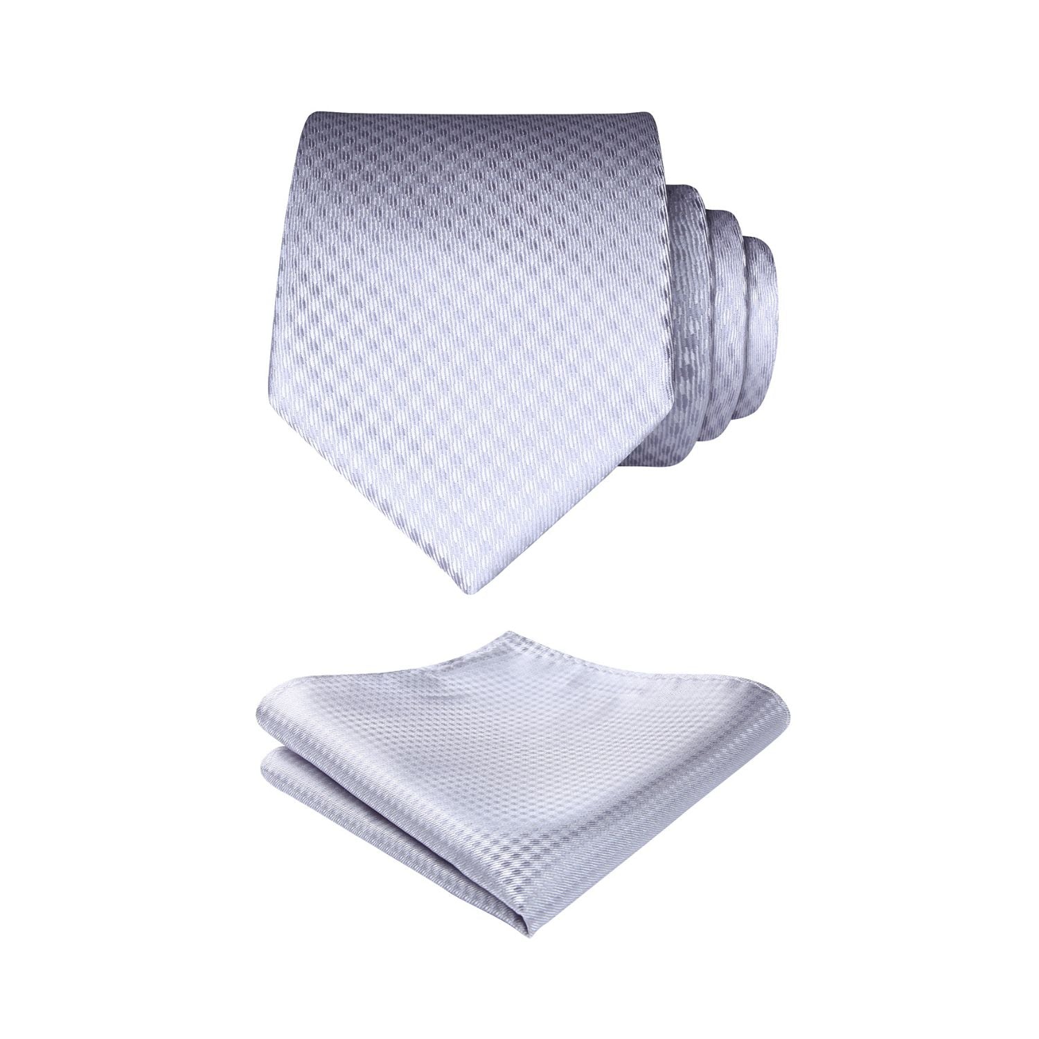 Plaid Tie Handkerchief Set - WHITE
