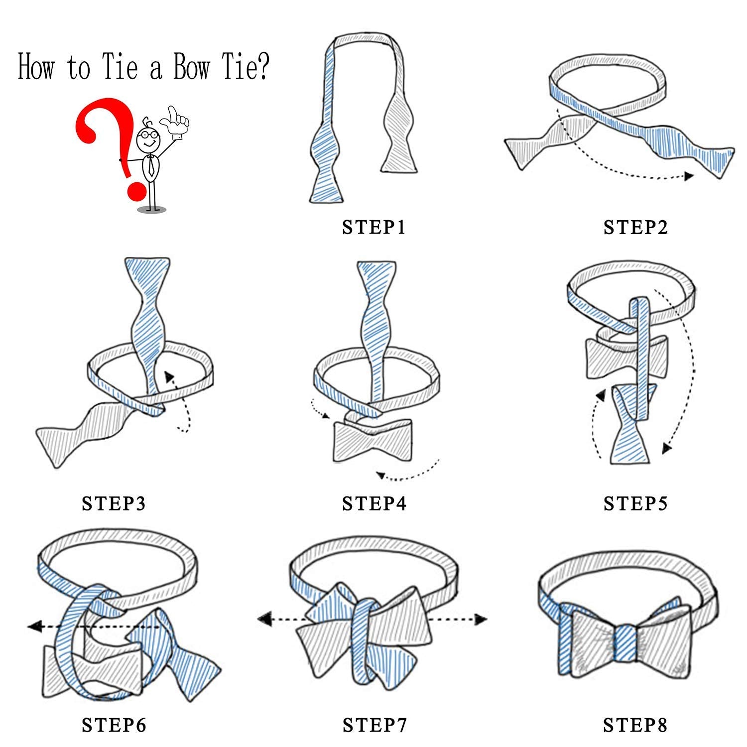 Floral Paisley Bow Tie & Pocket Square Sets - 1-BLACK