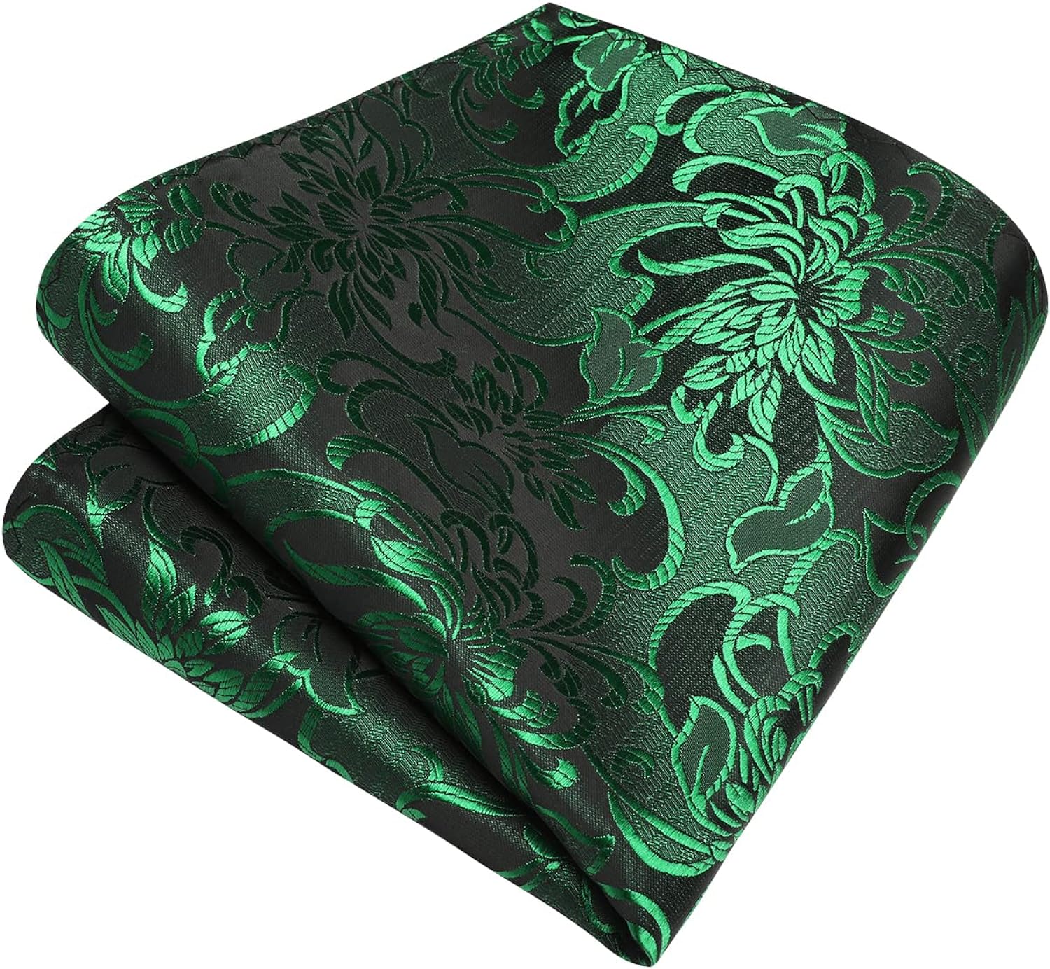 Floral Tie Handkerchief Cufflinks - A-GREEN2