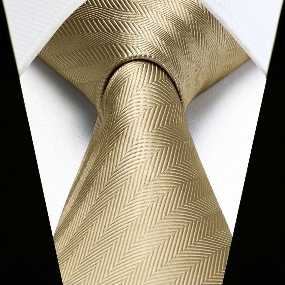 Stripe Tie Handkerchief Set - D-05 CHAMPAGNE GOLD