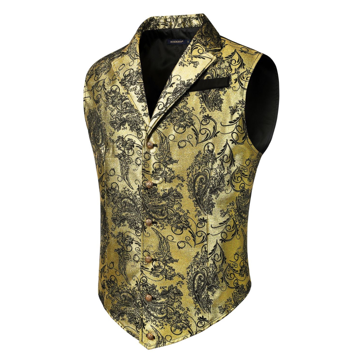 Gothic Lapel Vest for Men - GOLD 2/BLACK
