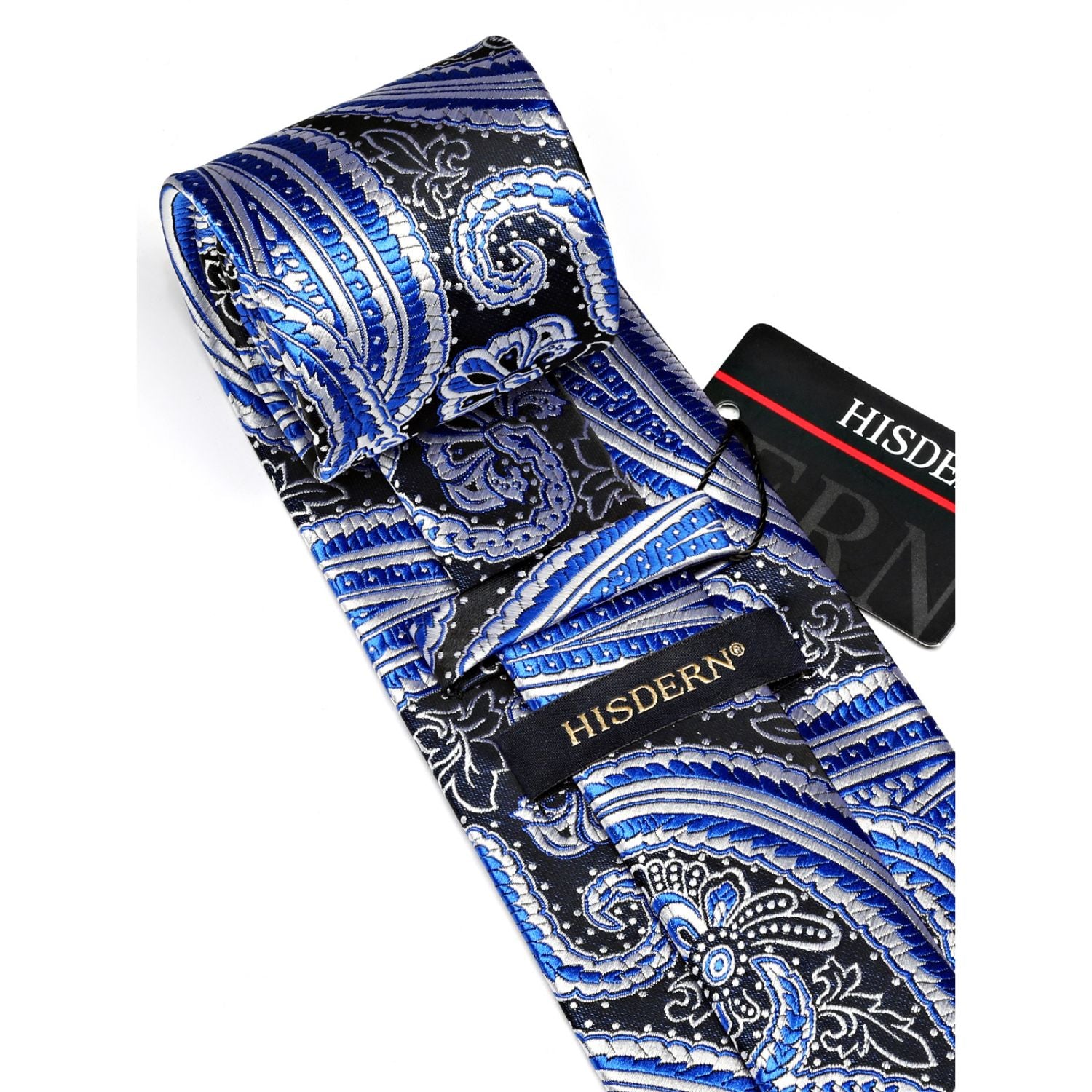 Paisley Tie Handkerchief Cufflinks - BLUE-5