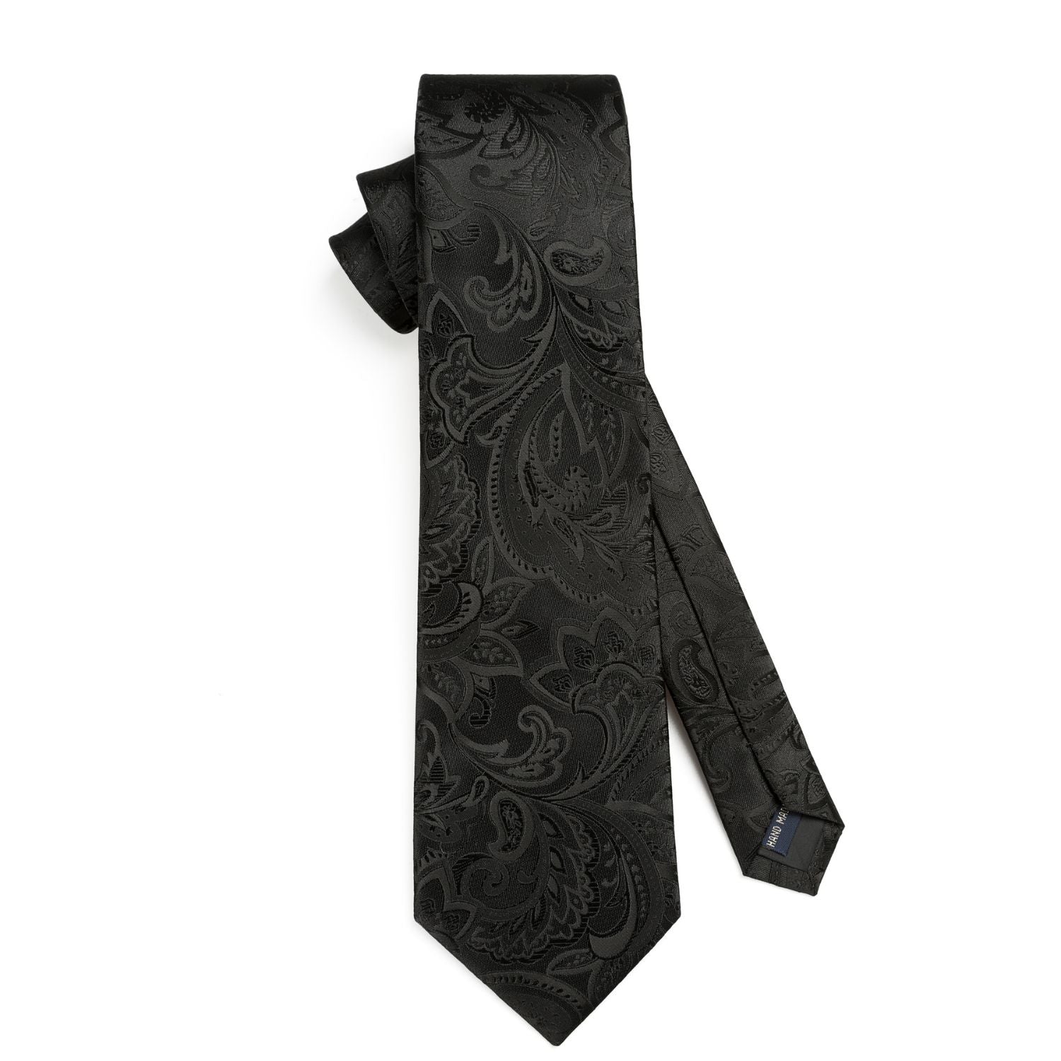 Floral 3.4 inch Tie Handkerchief Set - 10-BLACK