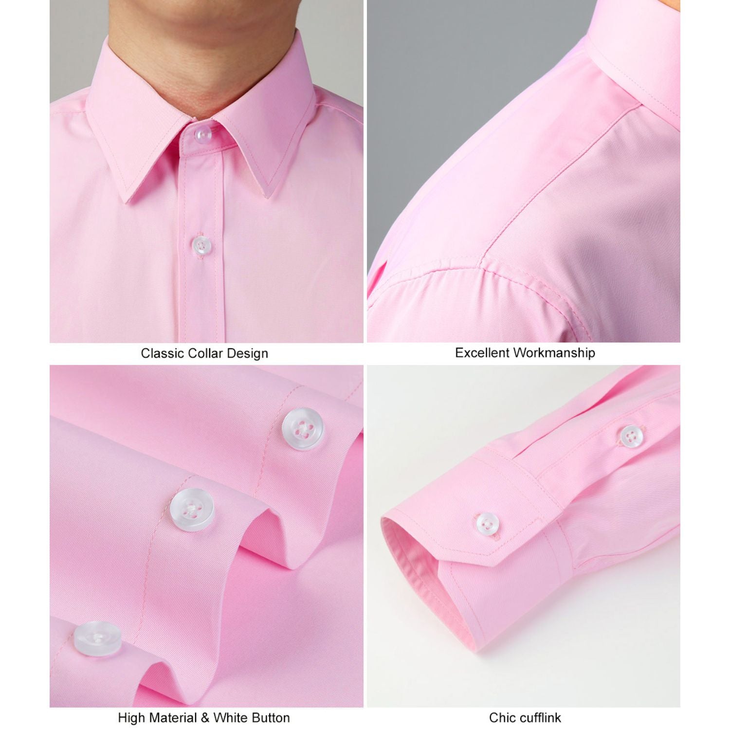 Casual Formal Shirt with Pocket - PINK