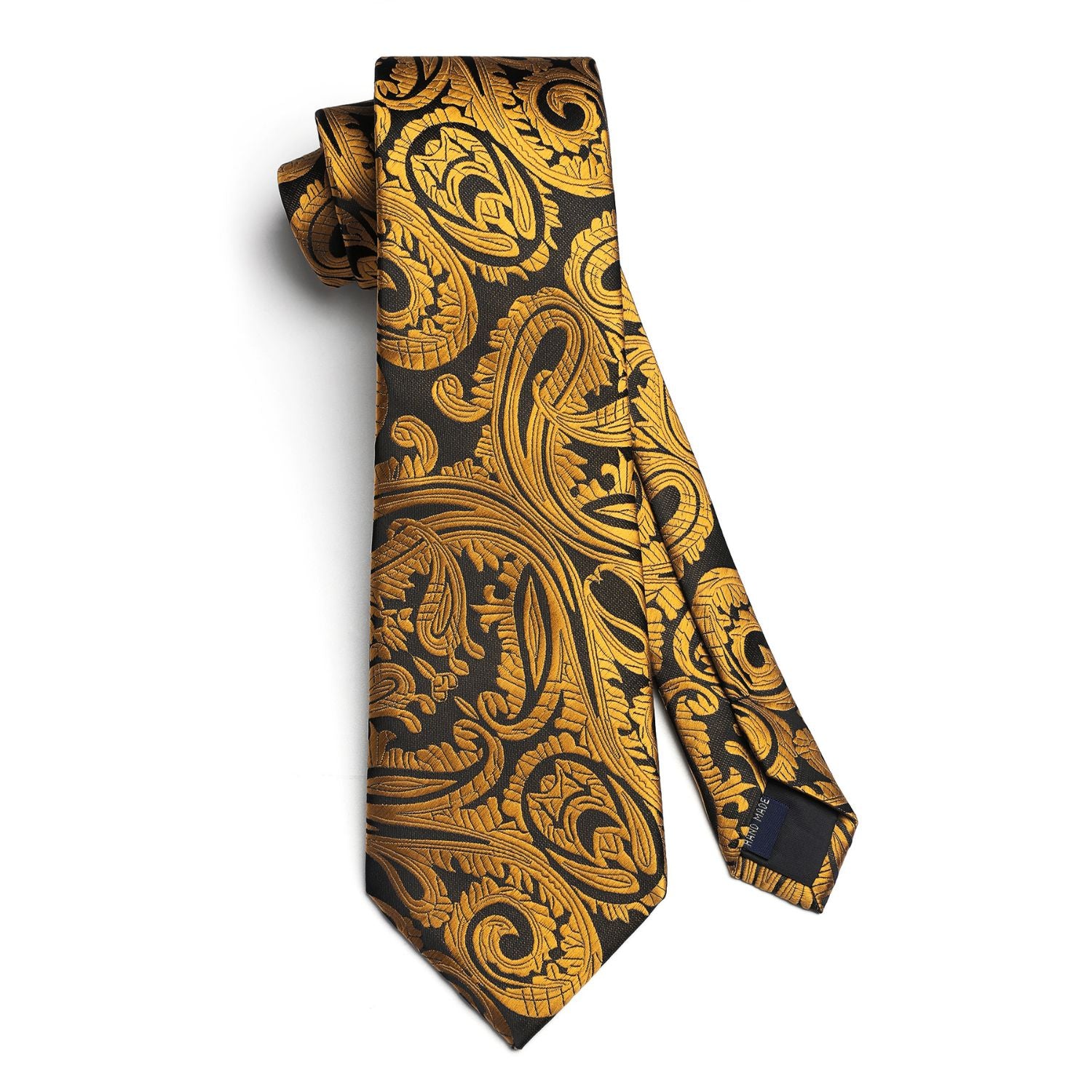 Paisley Tie Handkerchief Set - ORANGE/BLACK