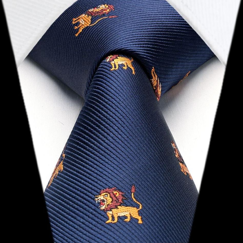Lion Tie Handkerchief Set - NAVY BLUE-4