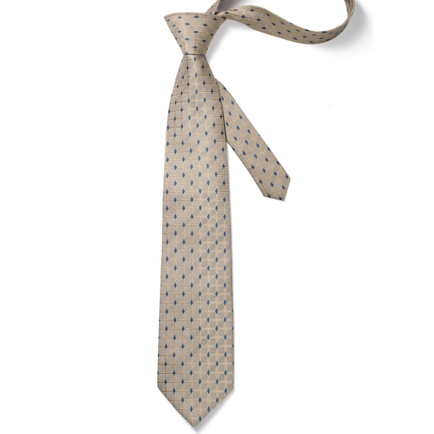 Plaid Tie Handkerchief Set - C-BEIGE