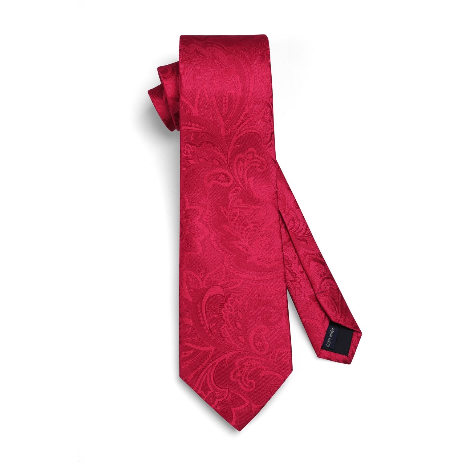 Floral 3.4 inch Tie Handkerchief Set - 10-RED PAISLEY