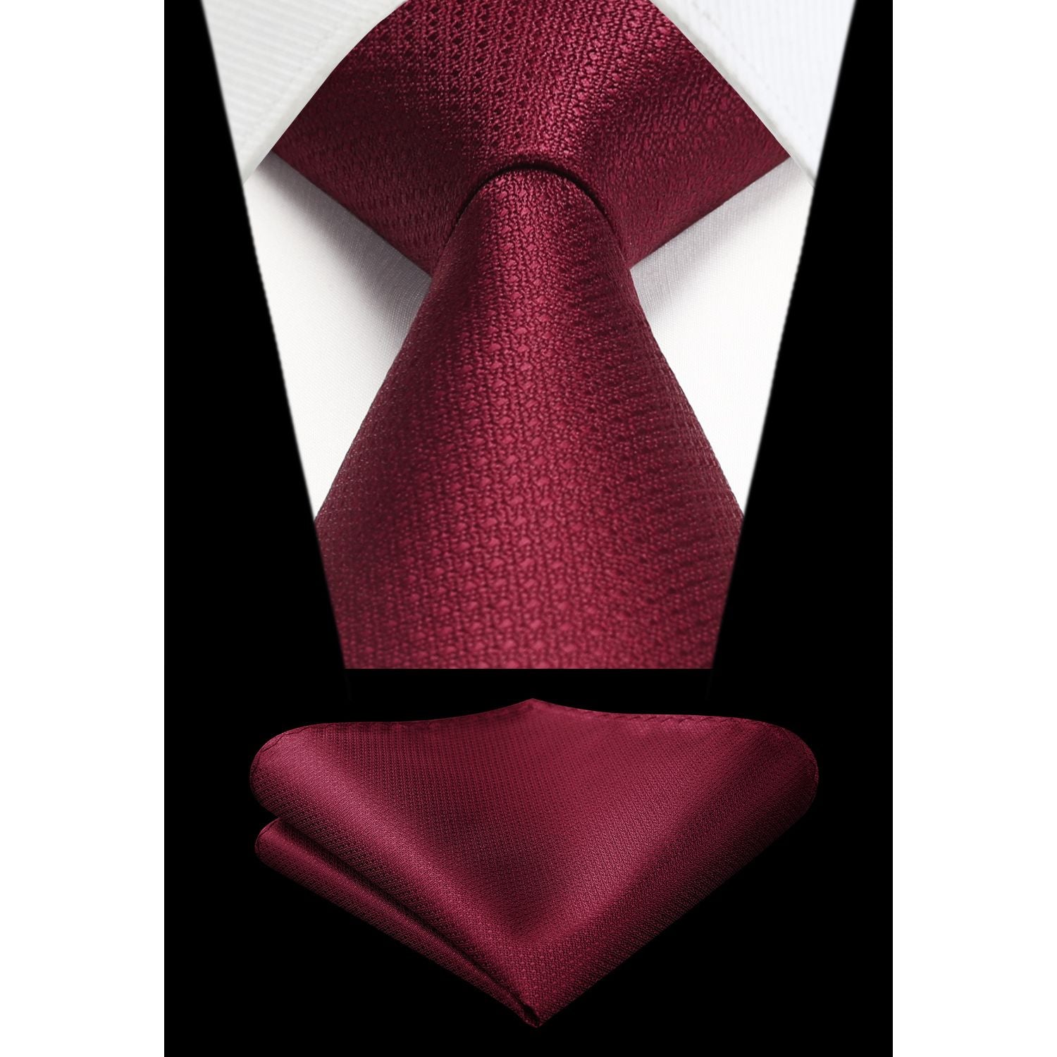 Plaid Tie Handkerchief Set - RED