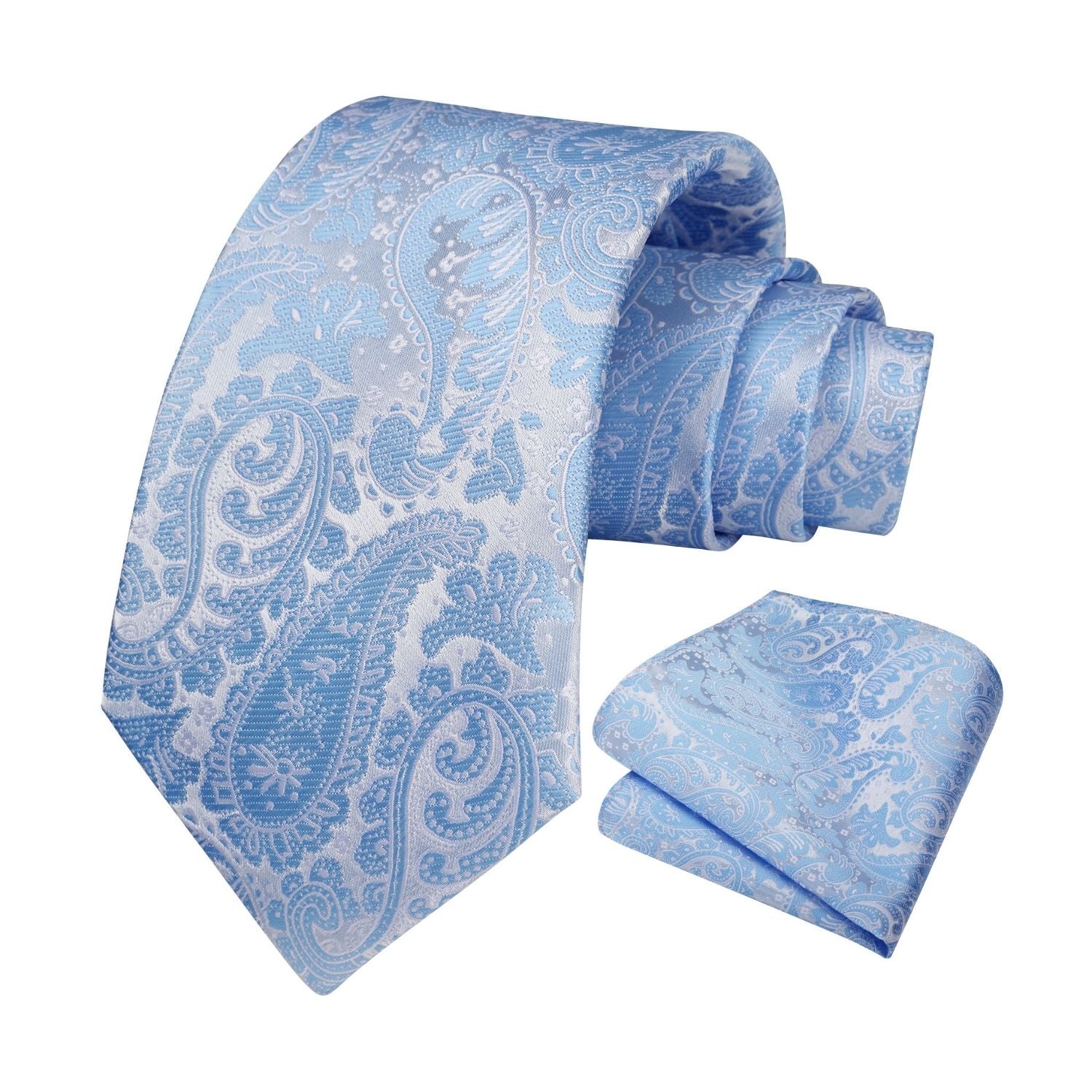 Paisley Tie Handkerchief Set - C-LIGHT BLUE1