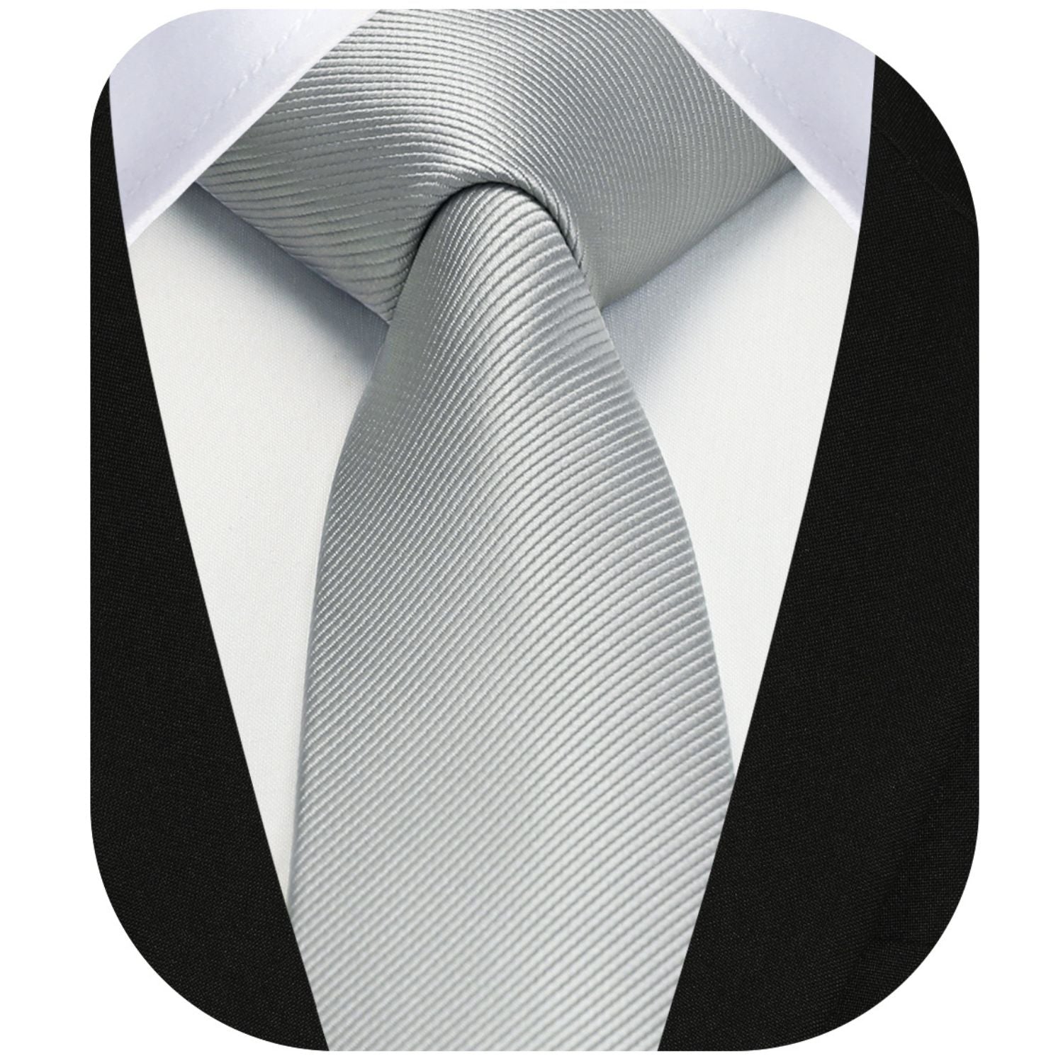 Solid 2.4'' Skinny Formal Tie - LIGHT GREY