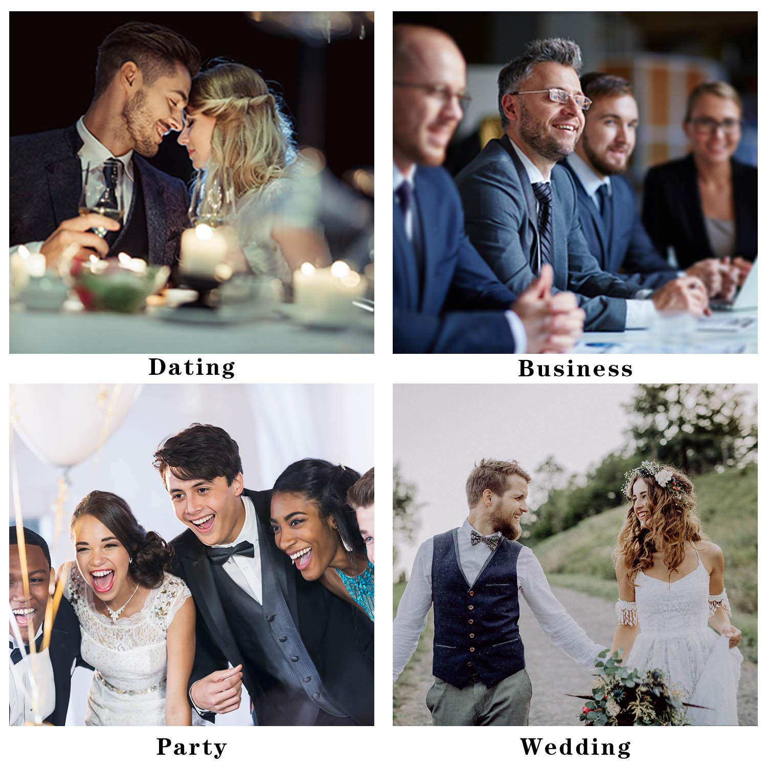 Houndstooth Tie Handkerchief Set - SILVER?