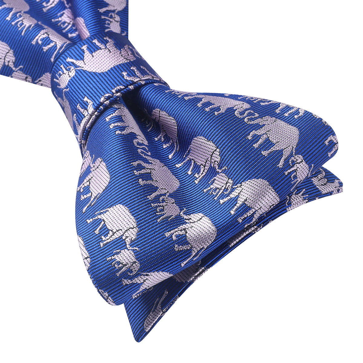 Elephant Bow Tie & Pocket Square - BLUE