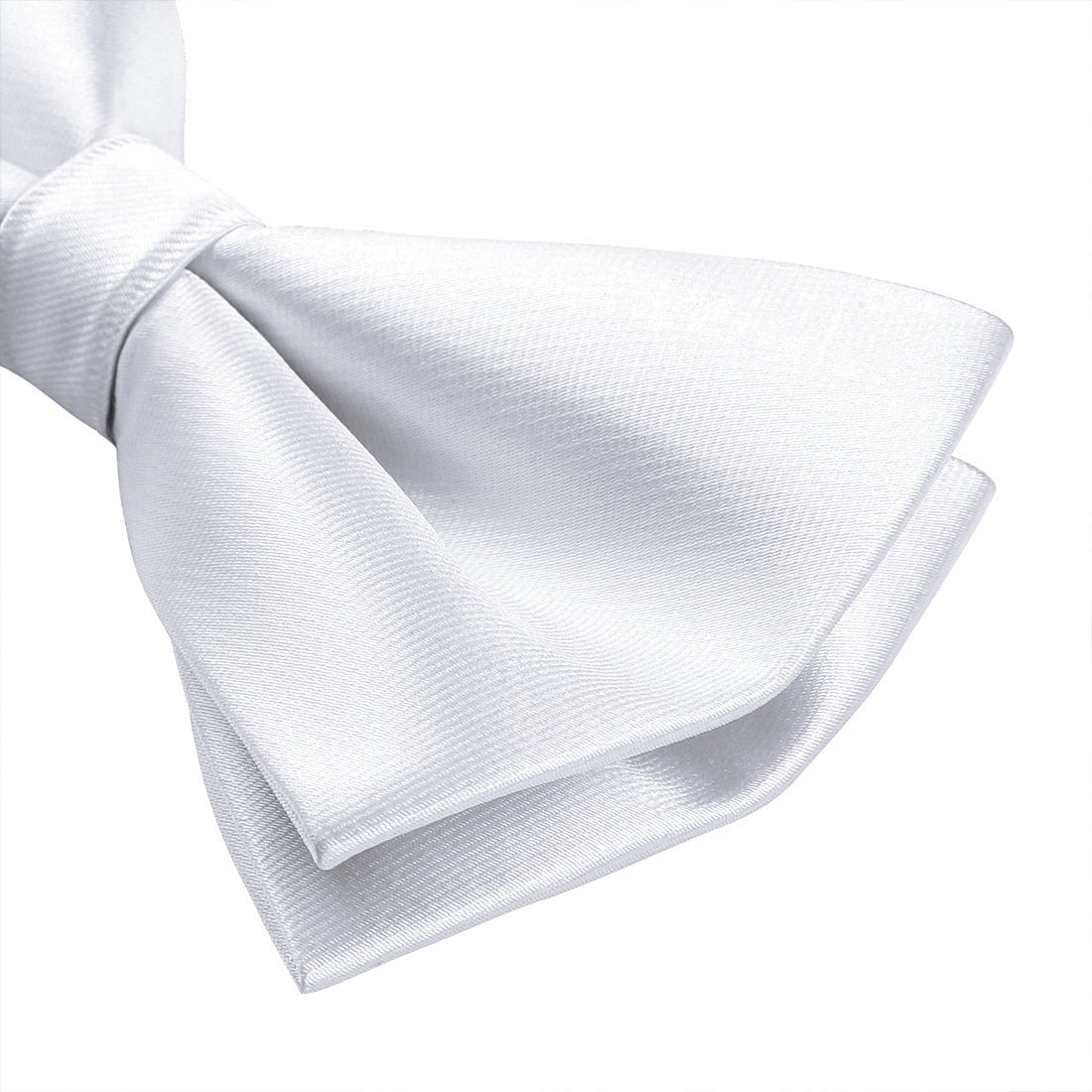 Solid Pre-Tied Bow Tie & Pocket Square - WHITE