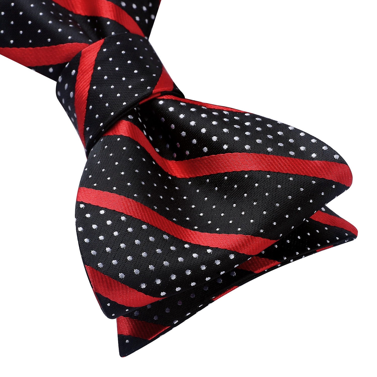 Stripe Bow Tie & Pocket Square - 02-RED/BLACK