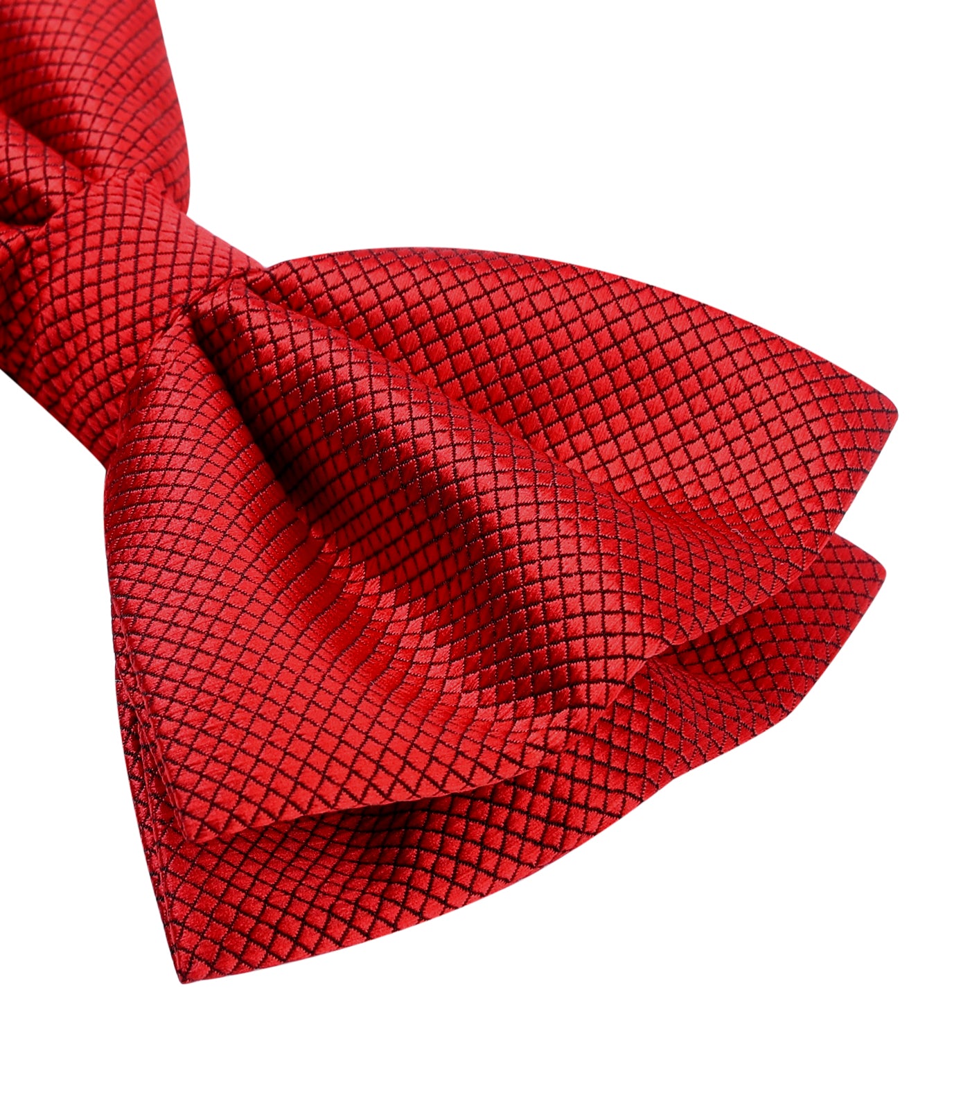 Solid Pre-Tied Bow Tie & Pocket Square - C-RED 2