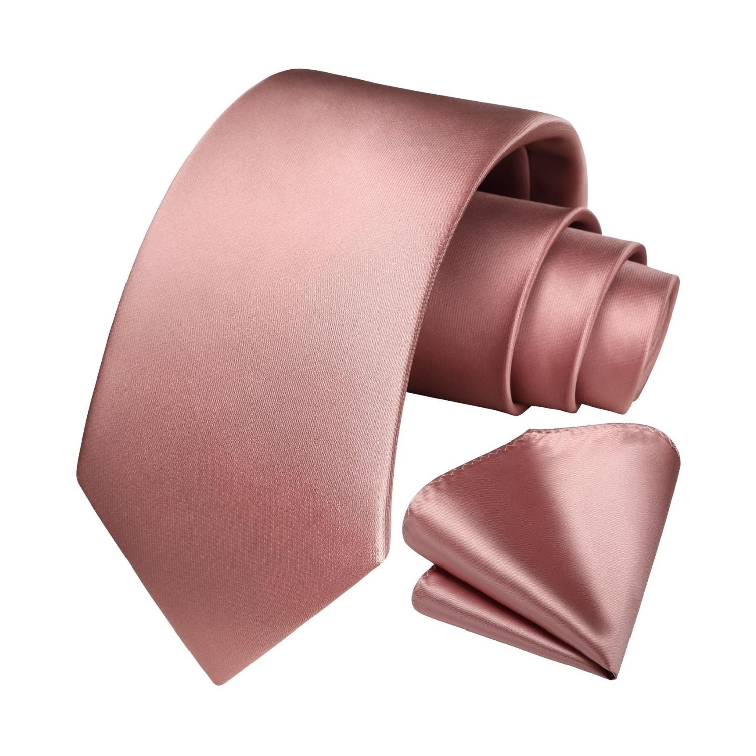 Solid Tie Handkerchief Set - A1-HOT PINK