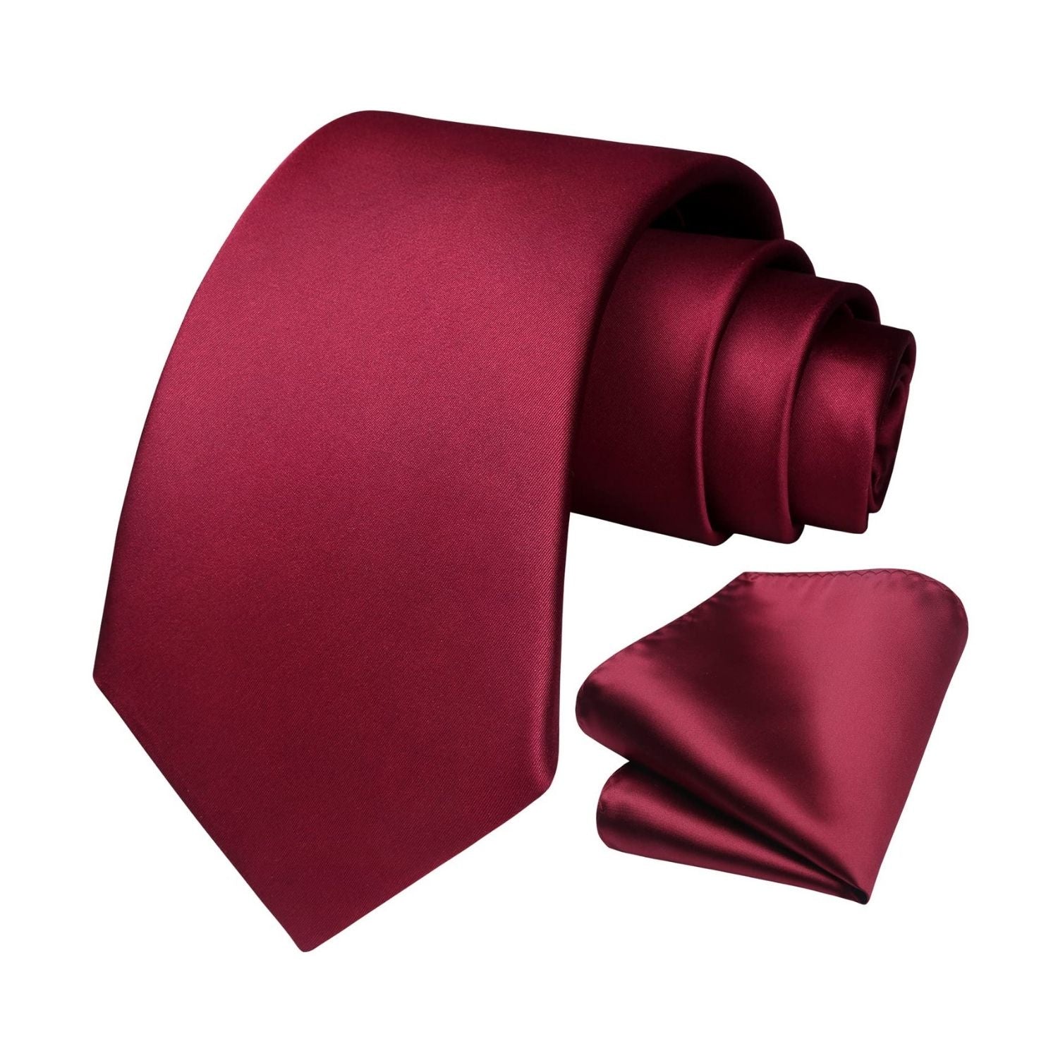 Solid Tie Handkerchief Set - A1-HOT PINK