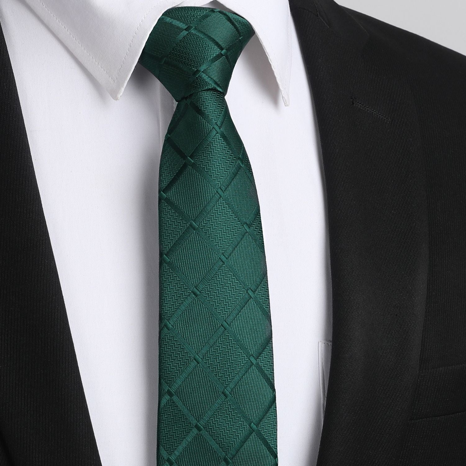 Plaid 2.17'' Skinny Formal Tie - A- GREEN