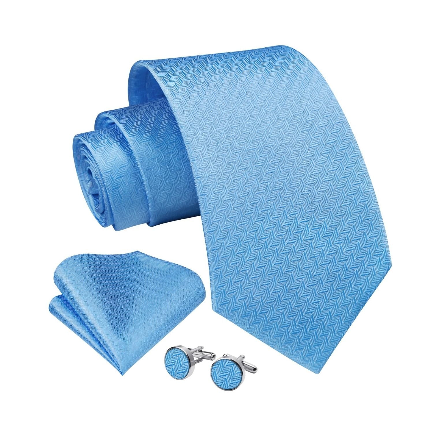 Houndstooth Tie Handkerchief Cufflinks - C- BLUE